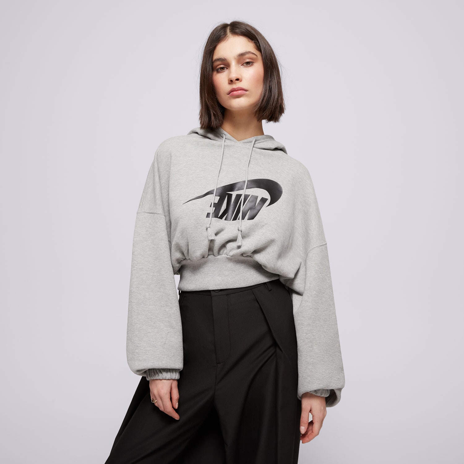 Ženski pulover NIKE JOPICA S KAPUCO W NSW OS FLC CROP DANCE FV7777-063 siva