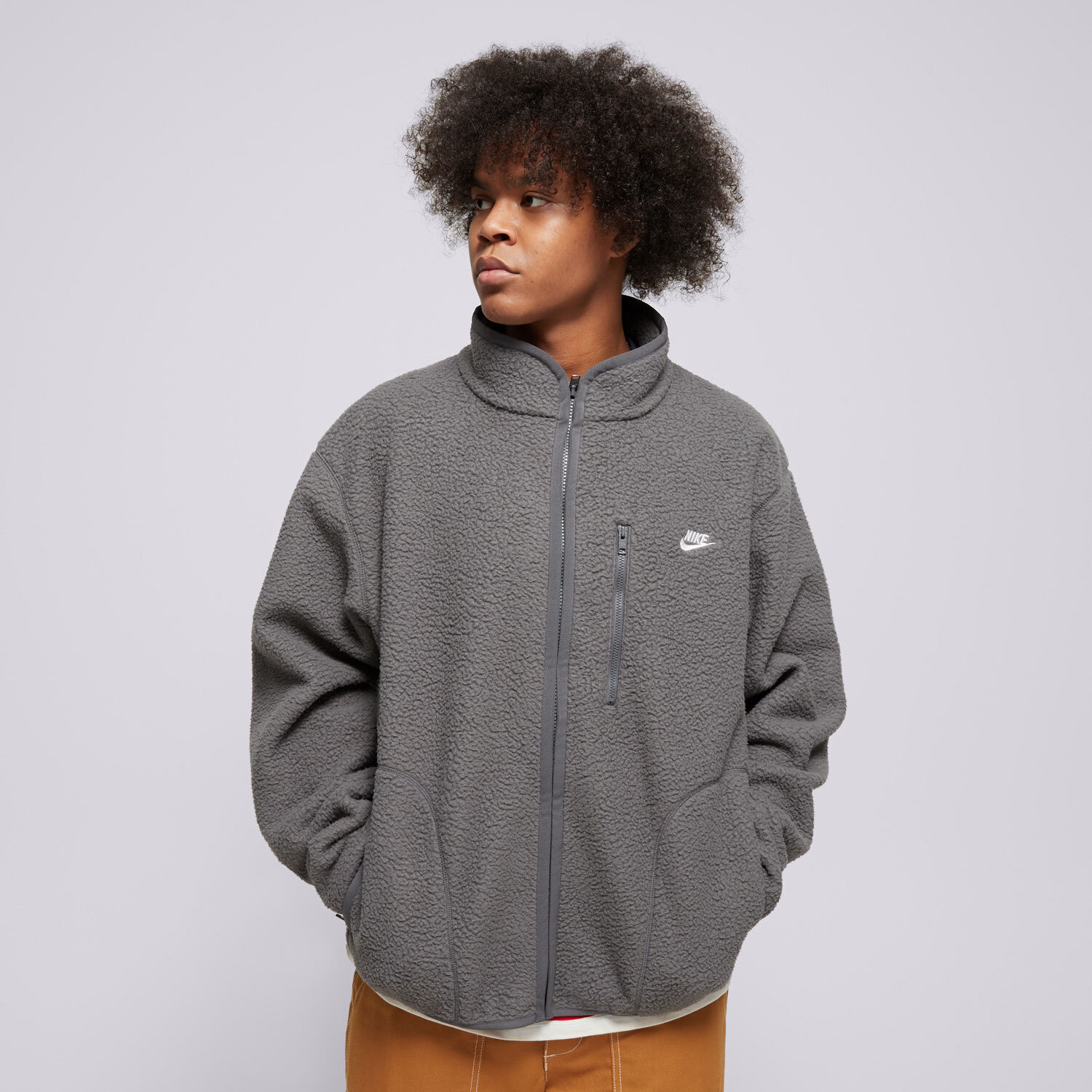 Moški pulover NIKE JOPIČ IZ FLISA M NK CLUB SSNL WINTER JKT FZ0888-068 siva
