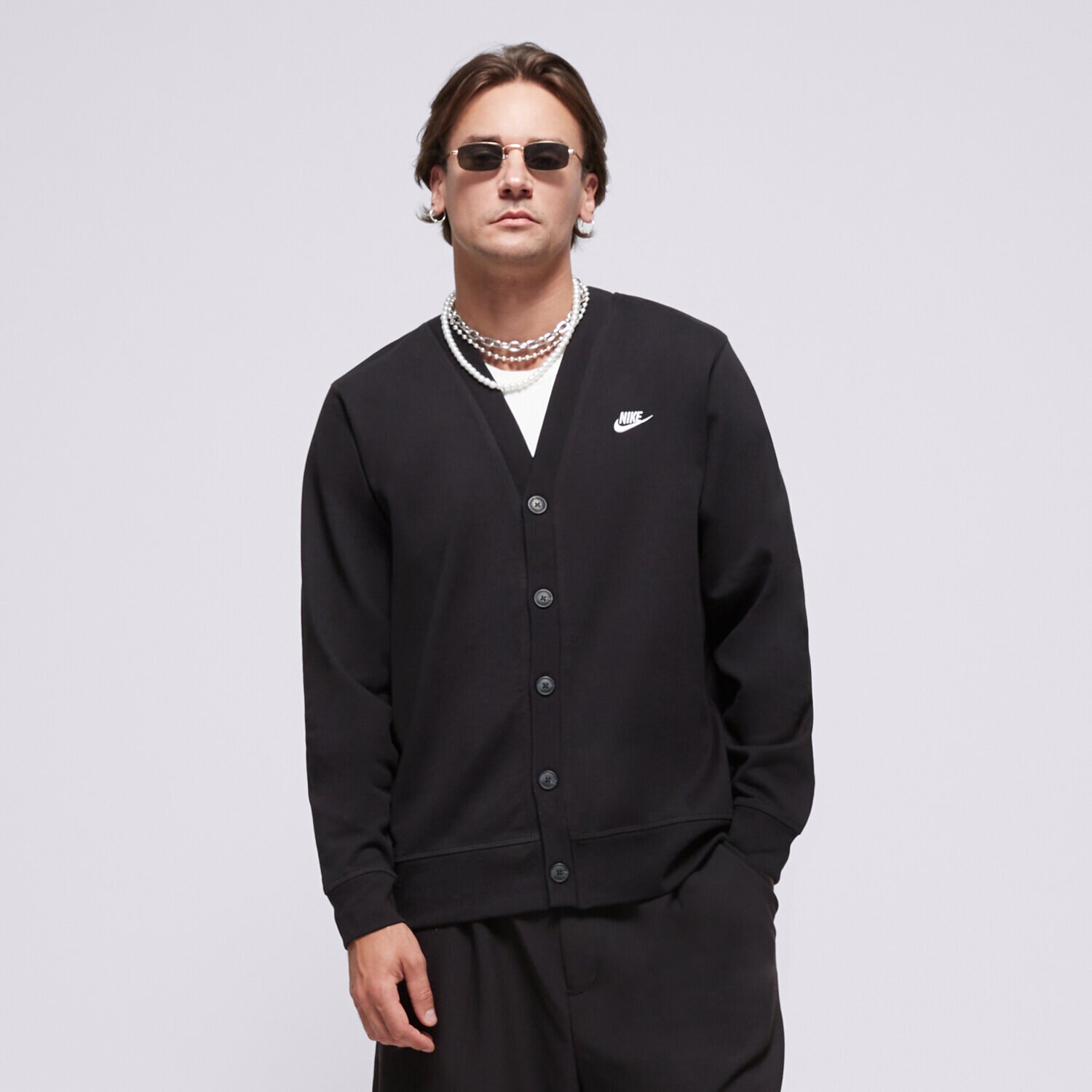 Moški pulover NIKE PULOVER M NK CLUB FAIRWAY CARDIGAN FN3898-010 črna