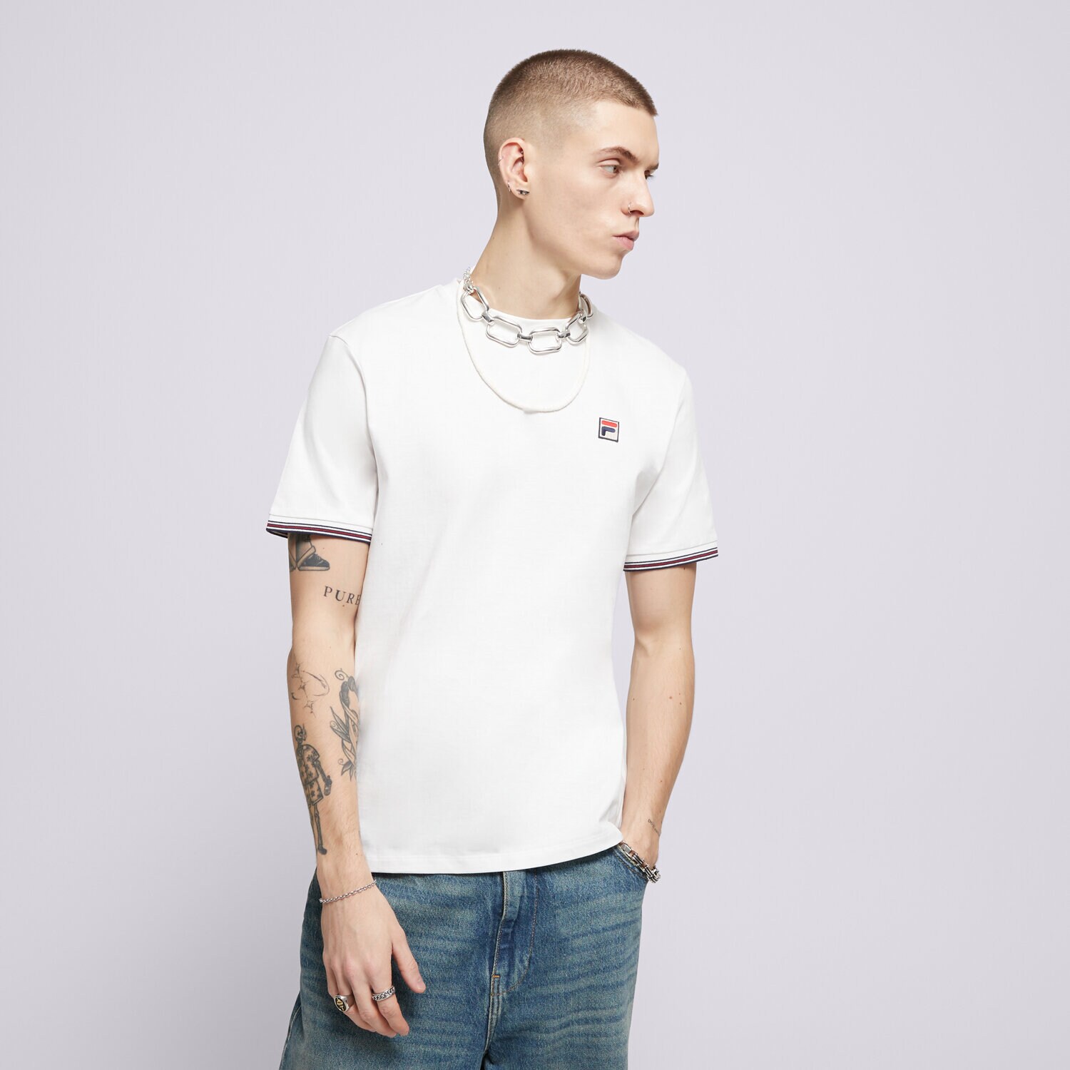Moška majica s kratkimi rokavi FILA T-SHIRT CALEB FW24MH036100 bela