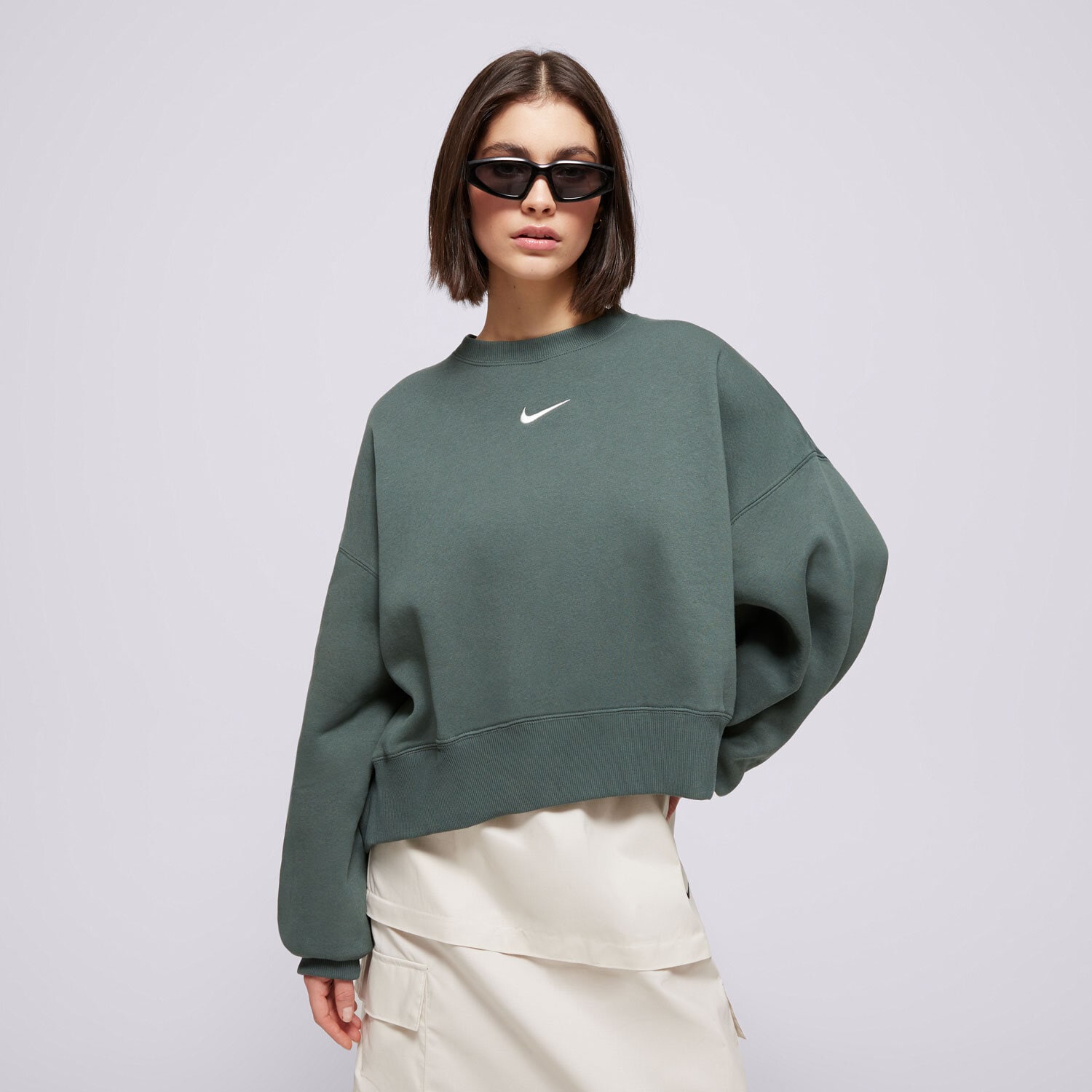 Ženski pulover NIKE JOPICA W NSW PHNX FLC OOS CREW DQ5761-338 zelena