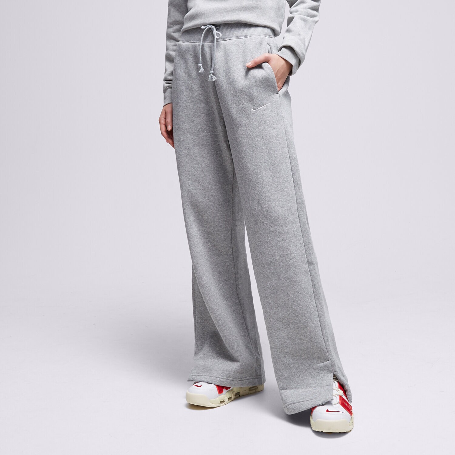 Ženske hlače NIKE HLAČE W NSW PHNX FLC HR PANT WIDE DQ5615-063 siva