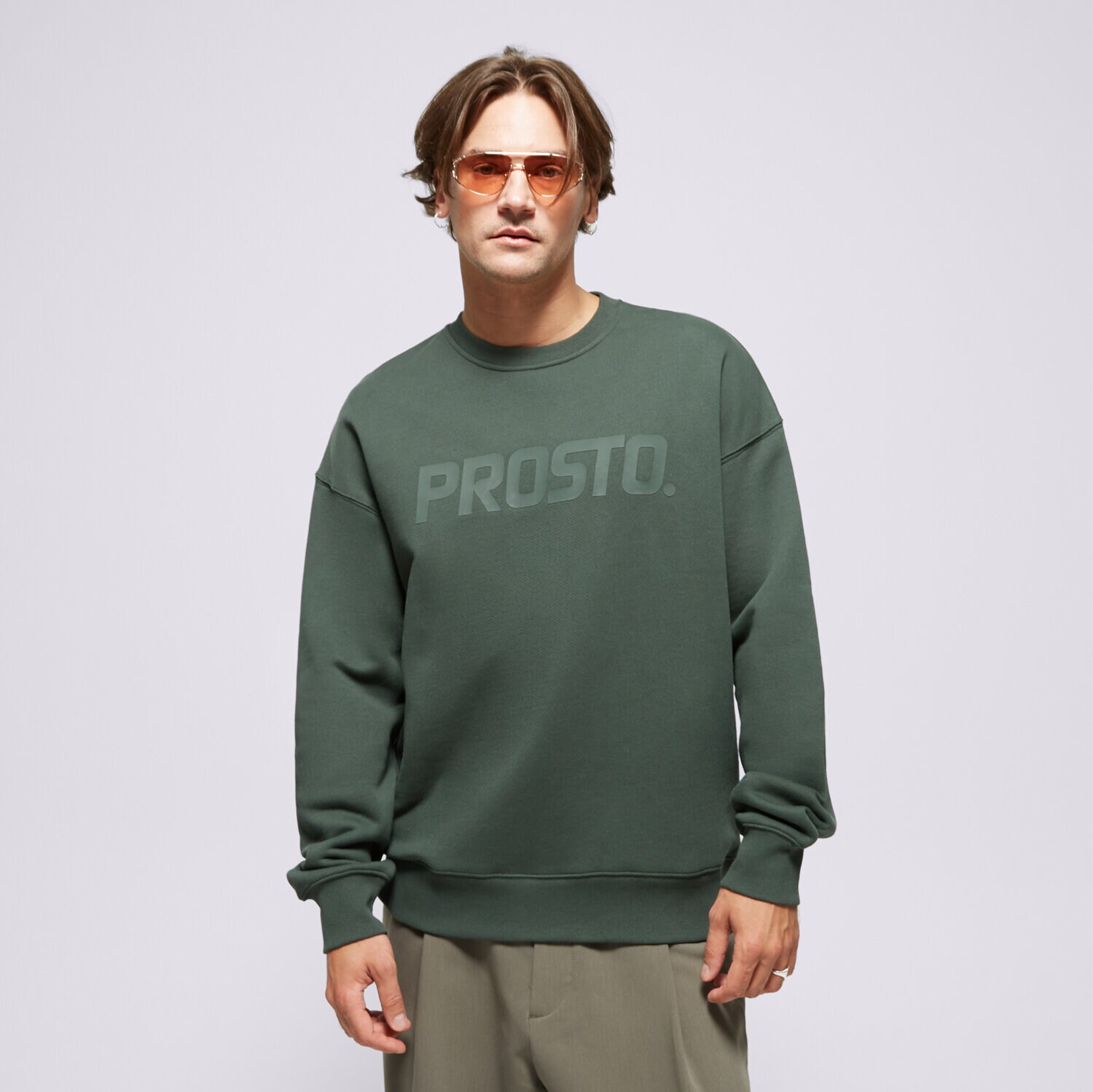 Moški pulover PROSTO JOPICA CREWNECK ZEDS DARK GREEN KL242MSWE1051 zelena