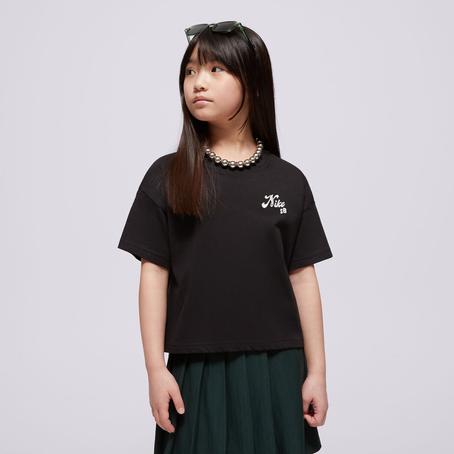 Otroška majica s kratkimi rokavi NIKE T-SHIRT G NK SB TEE BOXY GIRL HM6312-010 črna