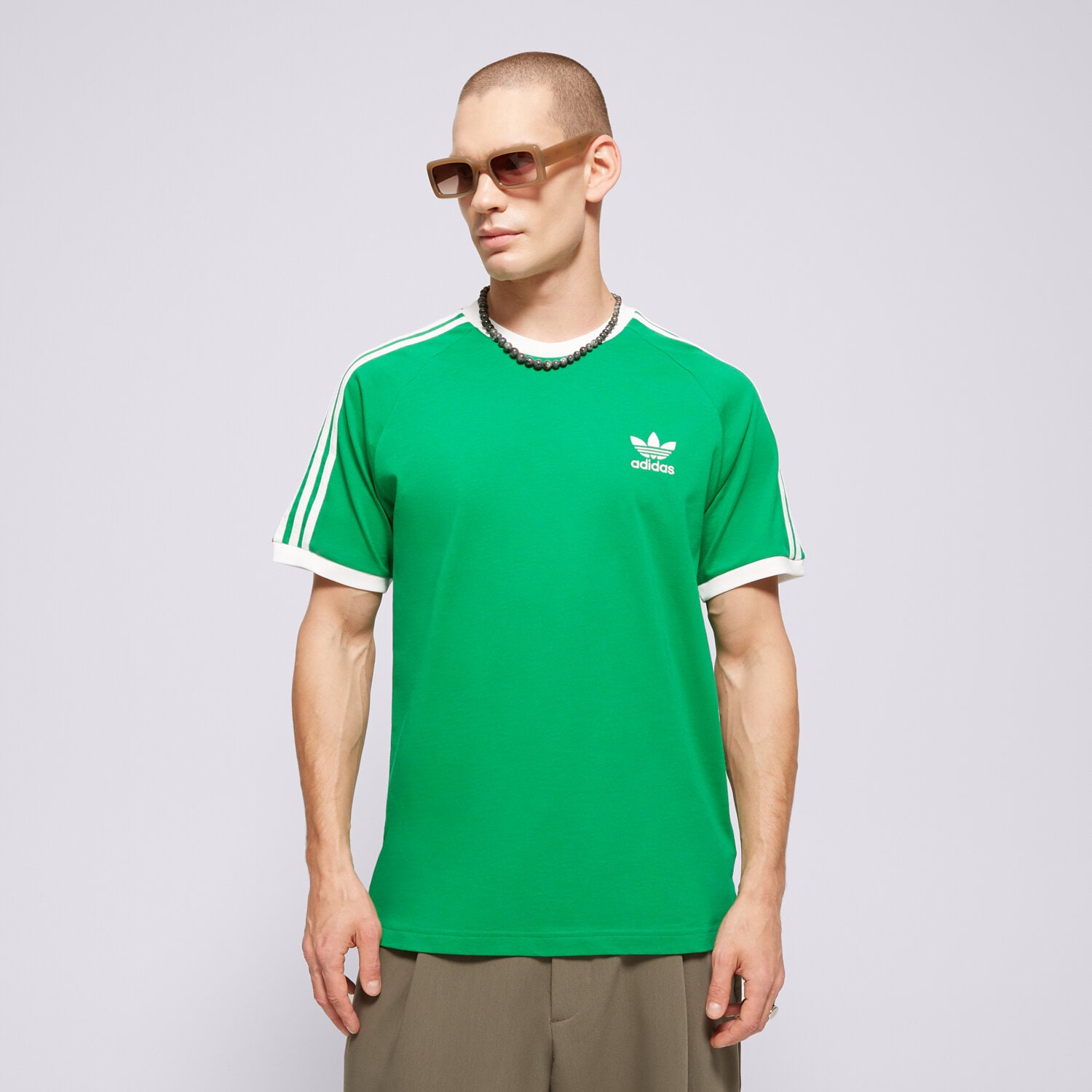 Moška majica s kratkimi rokavi ADIDAS T-SHIRT 3-STRIPES TEE IM0410 zelena