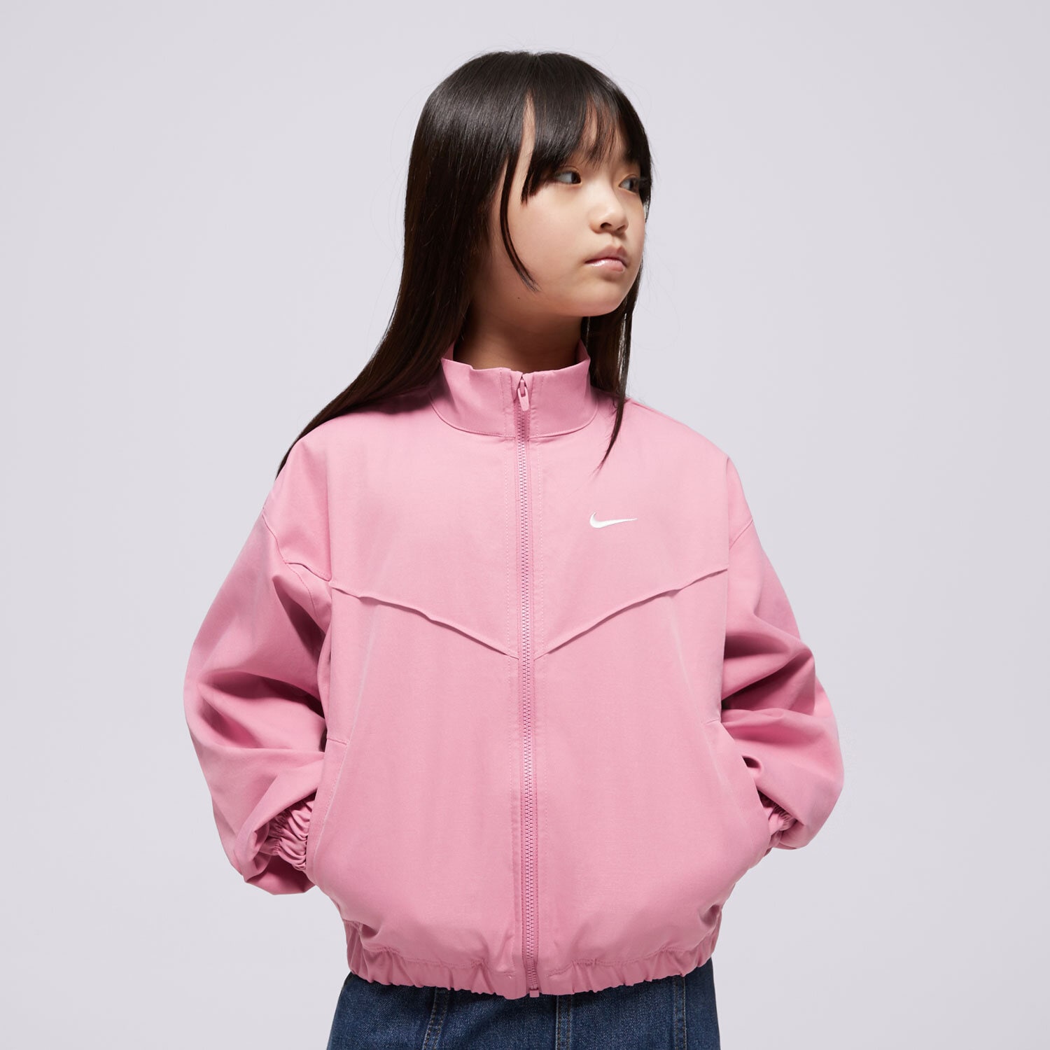 Otroški pulover NIKE JAKNA G NSW LTWT OVRSZD JKT STY STAR GIRL FZ5557-646 roza