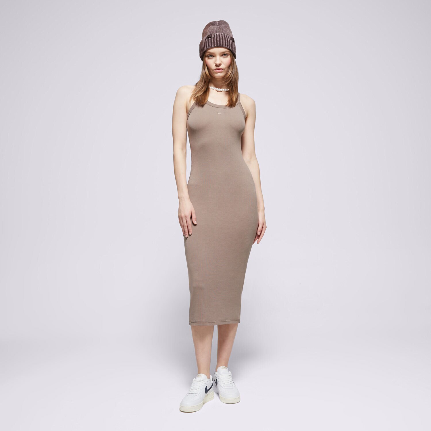 Ženska obleka NIKE OBLEKA W NSW NK CHLL KNT MRIB TNK DRS HJ0710-233 rjava