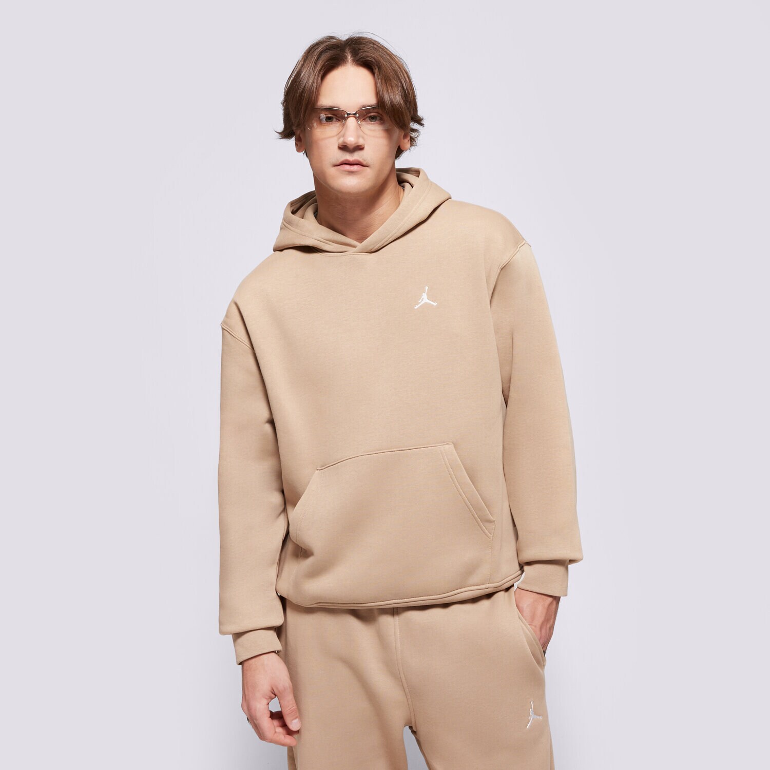 Moški pulover JORDAN JOPICA S KAPUCO BROOKLYN FV7281-257 bež