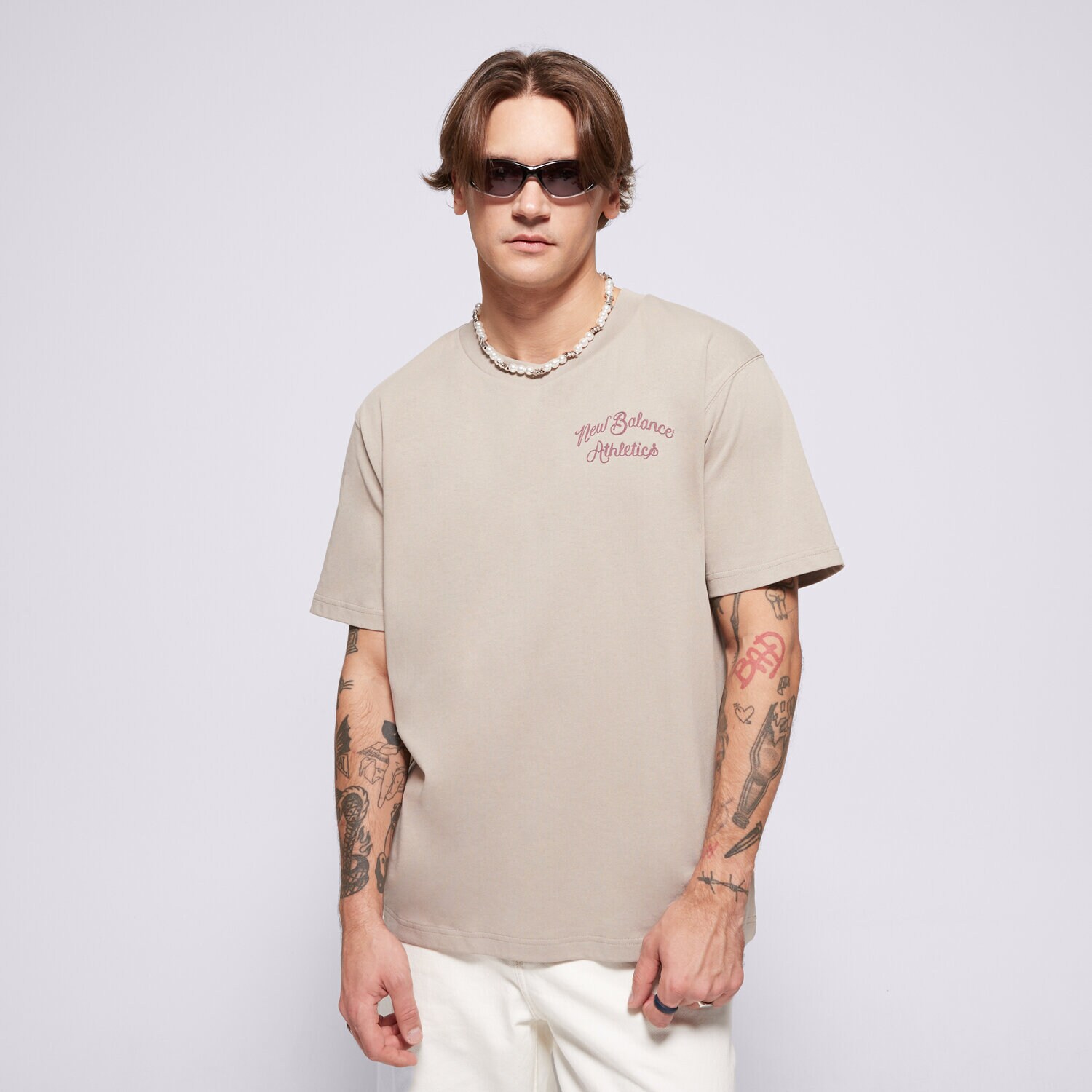 Moška majica s kratkimi rokavi NEW BALANCE T-SHIRT ATHLETICS RELAXED LEAGUE T-SHIRT MT43556ADS bež
