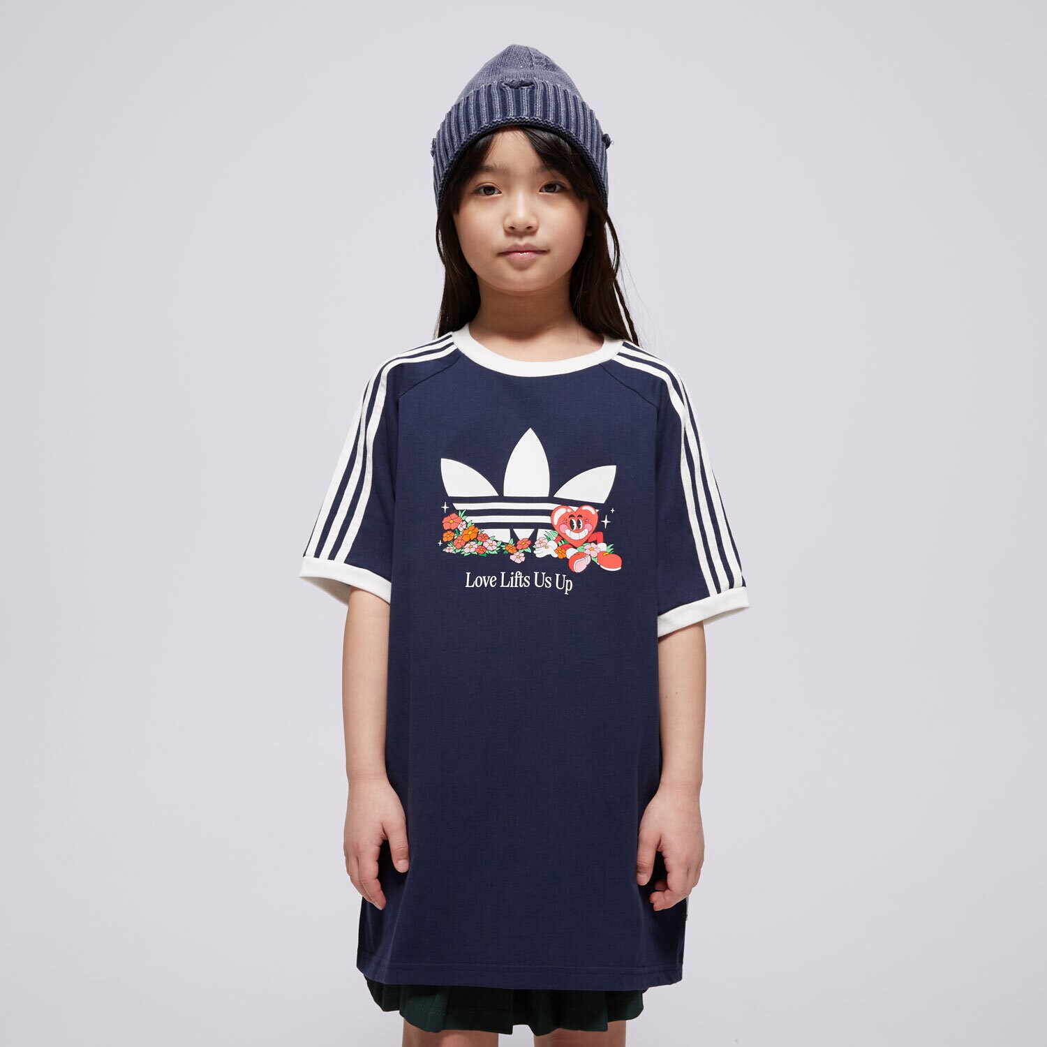 Otroška majica s kratkimi rokavi ADIDAS T-SHIRT LOOSE TEE GIRLS JD0389 mornarsko modra