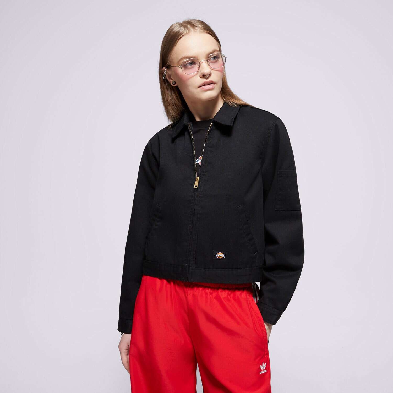 Ženska jakna za prehodni čas DICKIES JAKNA LINED EISENHOWER CROP W REC DK0A4Z23BLK1 črna