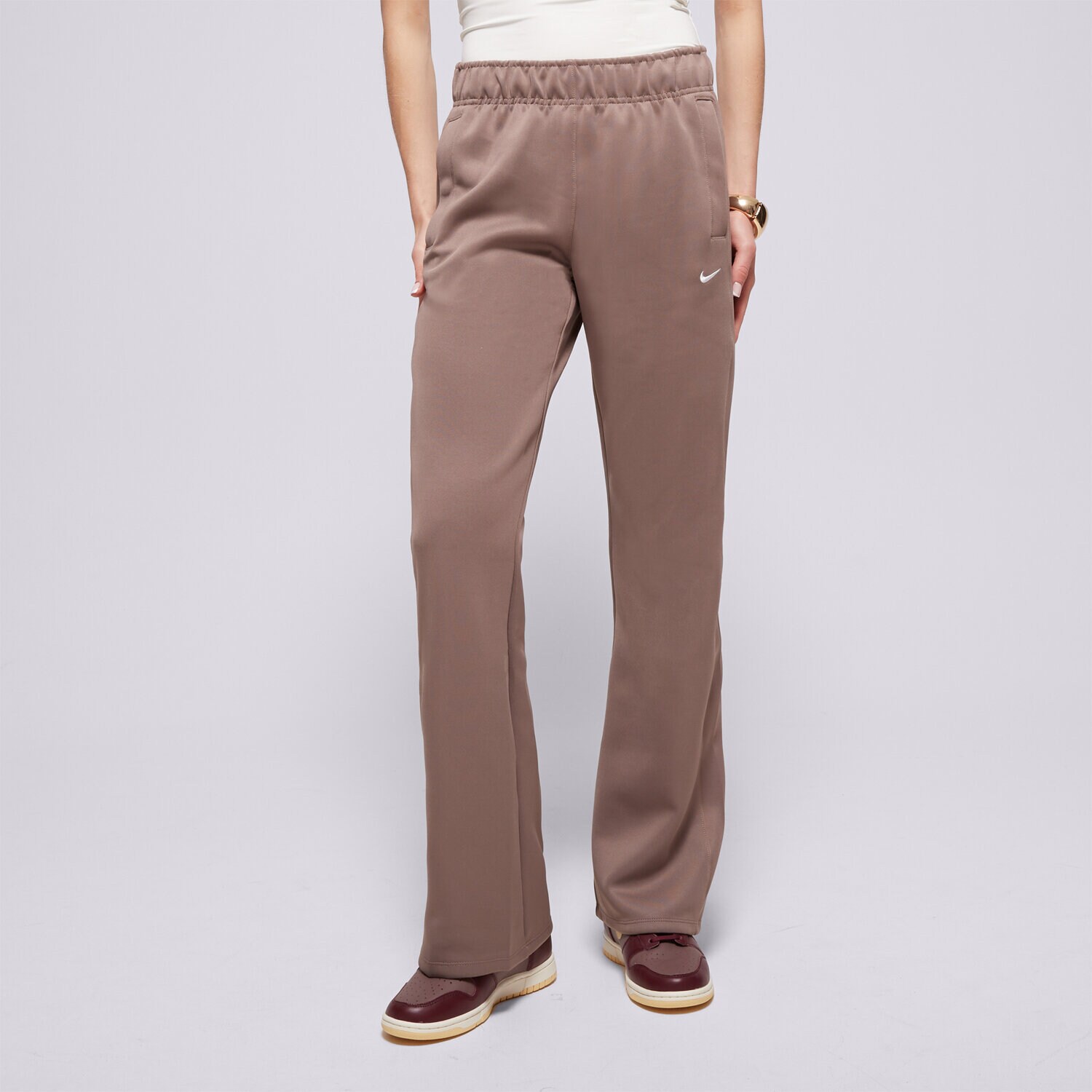 Ženske hlače NIKE HLAČE W NSW NK WR MR POLY KNIT PNT HJ1016-233 rjava