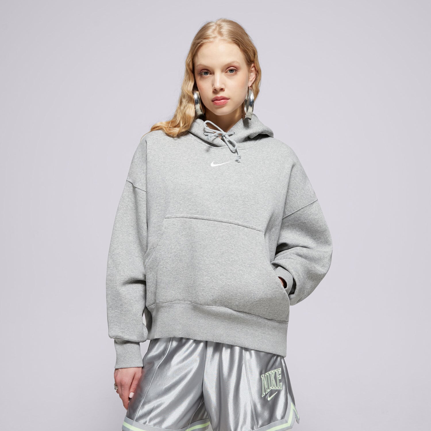 Ženski pulover NIKE JOPICA S KAPUCO W NSW PHNX FLC OOS PO DQ5858-063 siva