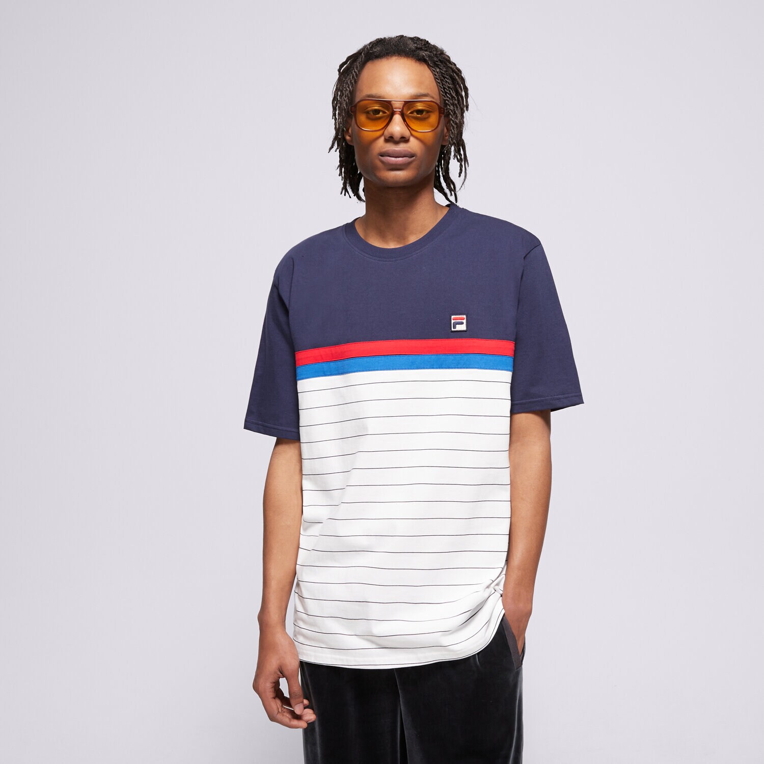 Moška majica s kratkimi rokavi FILA T-SHIRT CUT AND SEW WITH BB1 STRIPE SS25MH016410 pisana