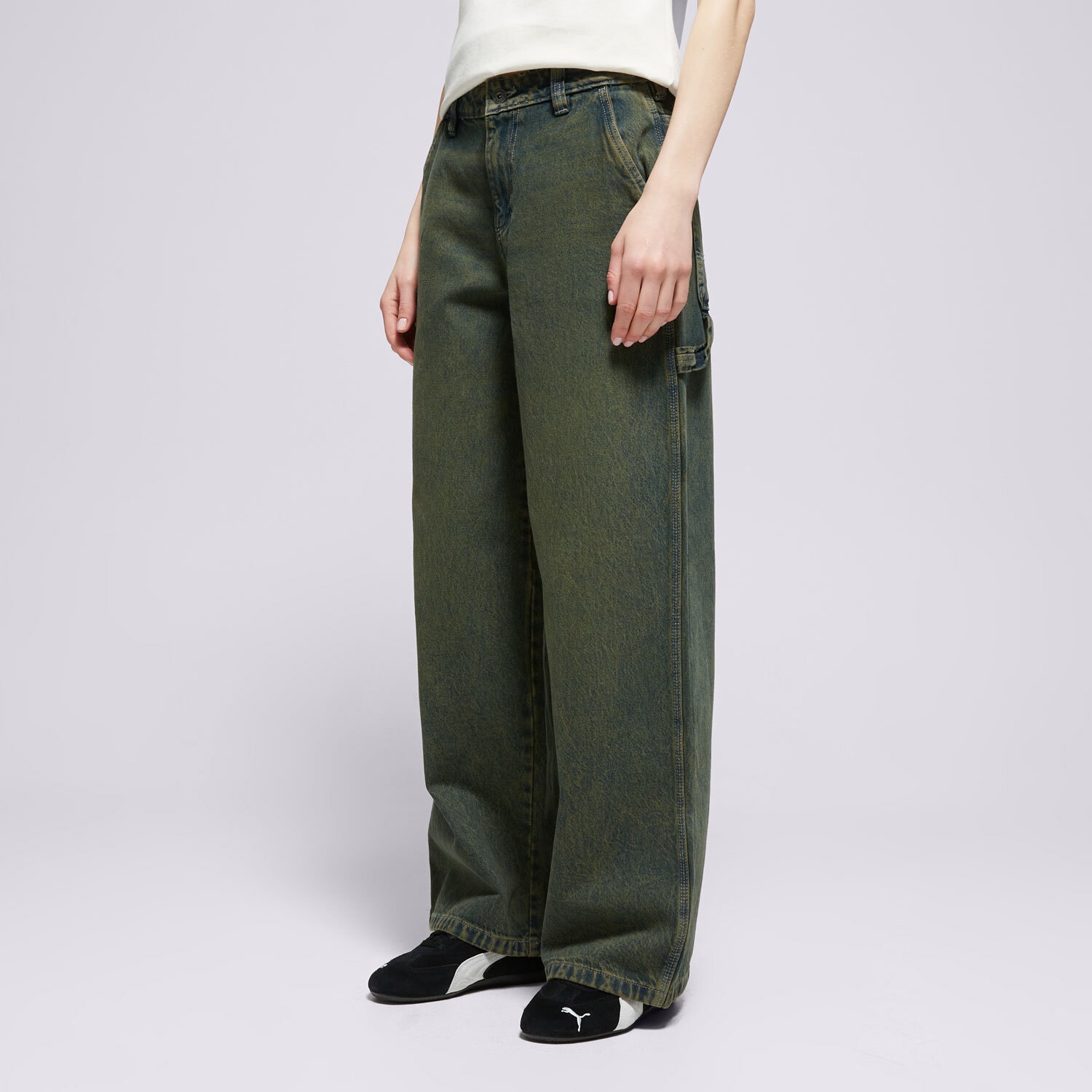 Ženske hlače DICKIES HLAČE X LOOSE DENIM CARPENTER PANT W DK0A4Z6SK571 zelena
