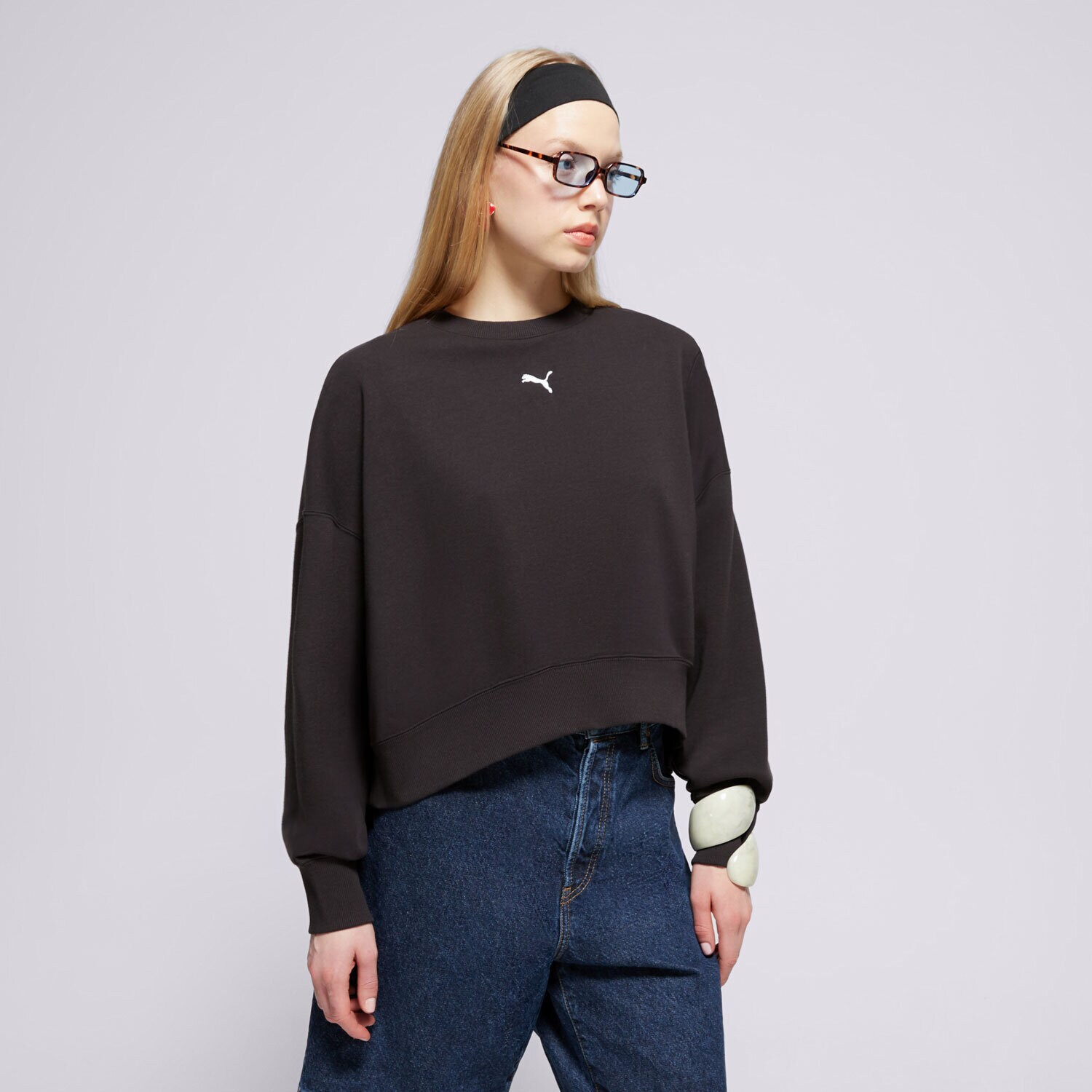Ženski pulover PUMA JOPICA OVER-OVERSIZED CREW TR 629748 01 črna