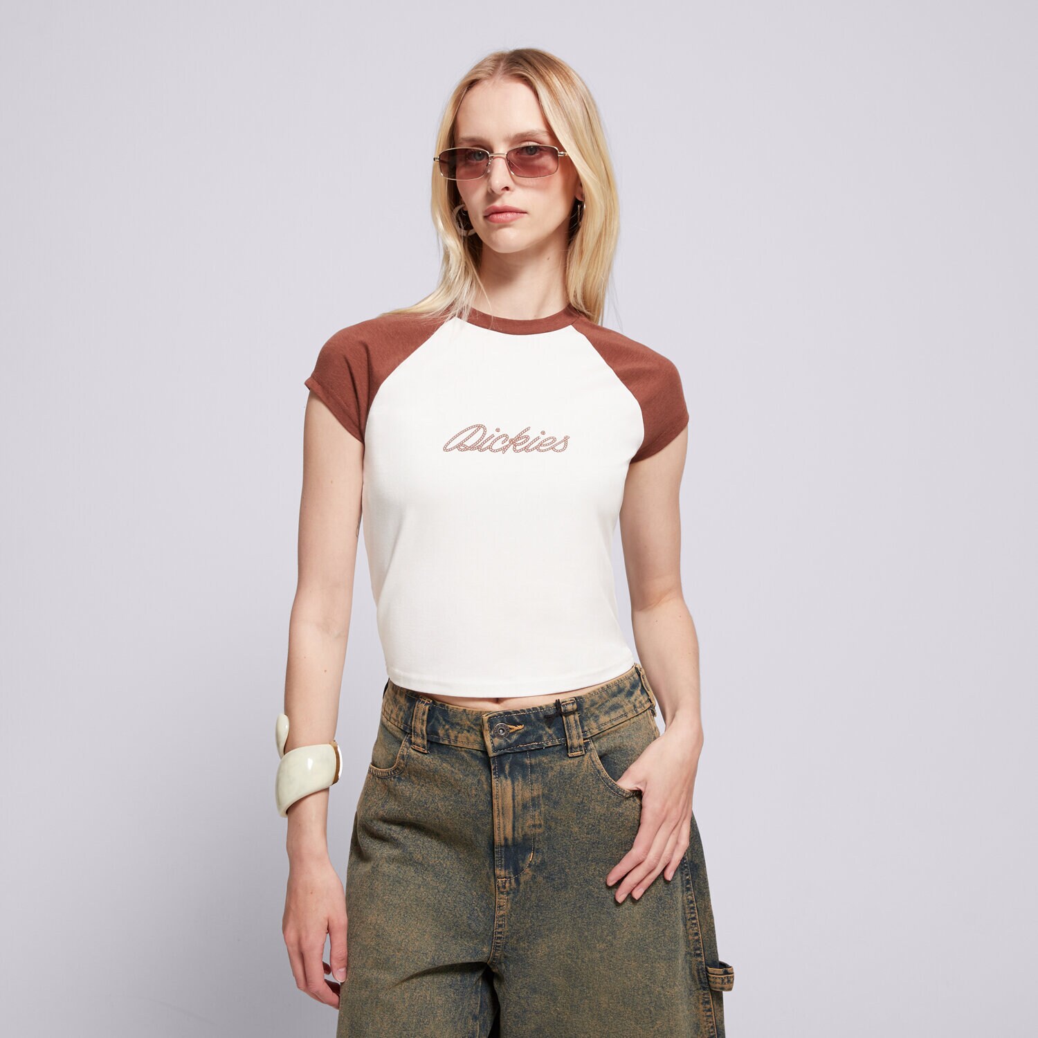 Ženska majica s kratkimi rokavi DICKIES MAJICA DICKIES ROPE SS TEE W DK0A4Z8MK471 rjava