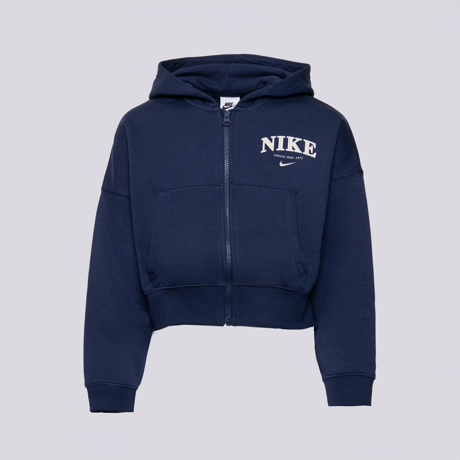 Otroški pulover NIKE JOPICA RAZPENJANA G NSW FLC FZ HOODIE GIRL FD0887-410 mornarsko modra