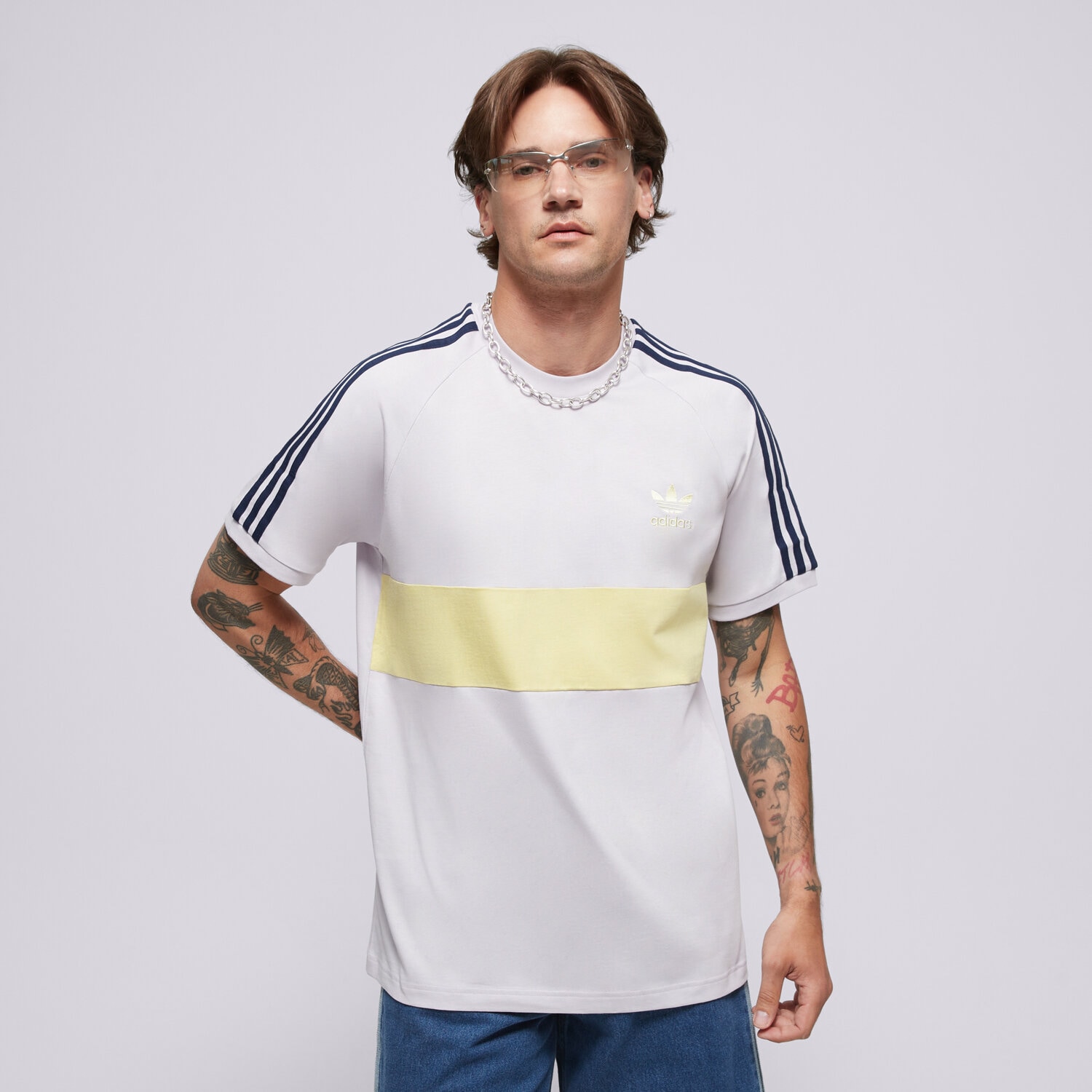 Moška majica s kratkimi rokavi ADIDAS T-SHIRT 3S PANEL TEE JD4278 vijolična