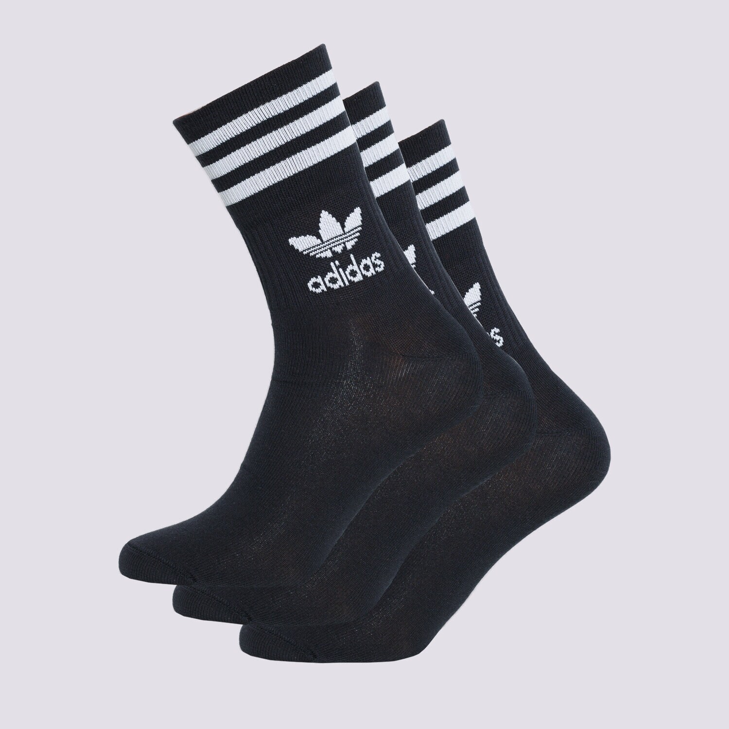Ženske nogavice ADIDAS 3 PACK SOLID MID CREW SOCKS  GD3576 črna