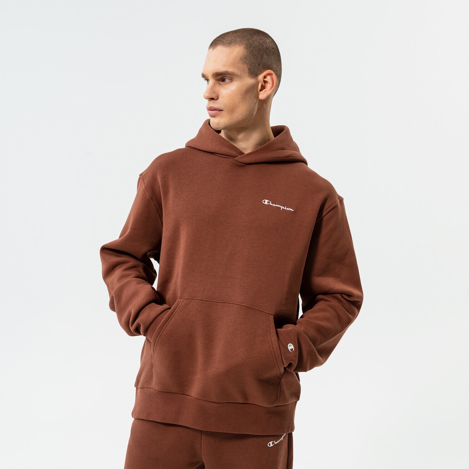 Moški pulover CHAMPION JOPICA S KAPUCO HOODED SWEATSHIRT 217917MS534 rjava