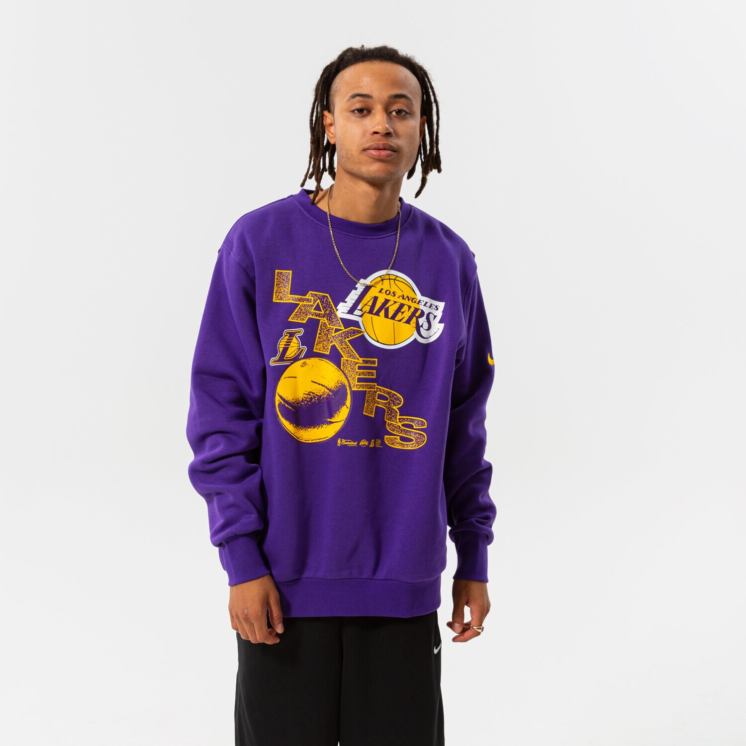 Moški pulover NIKE JOPICA LAL M NK CREW FLC CTS TEAM NBA DH9438-504 vijolična