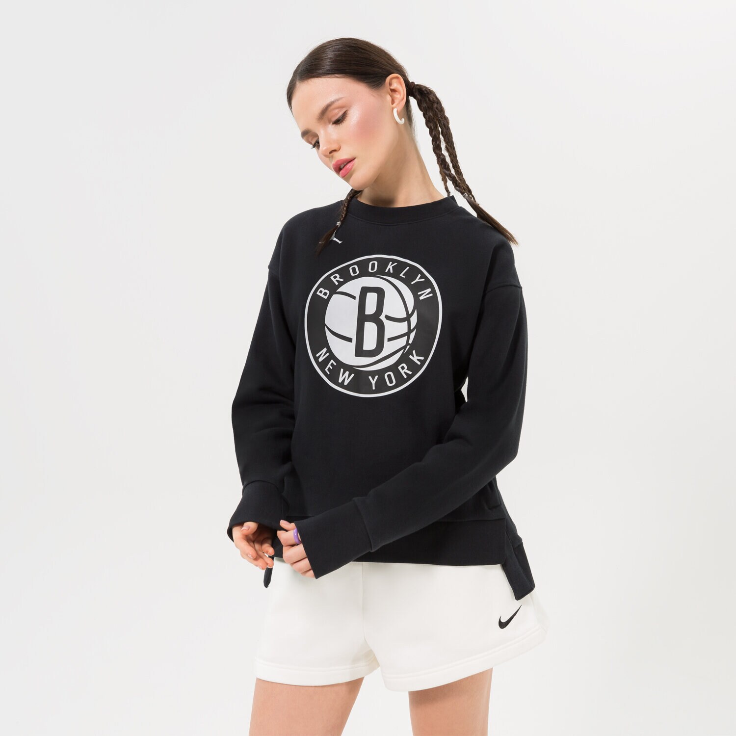 Ženski pulover JORDAN JOPICA BKN W NK FLC CREW CTS STMT NBA DO0192-010 črna