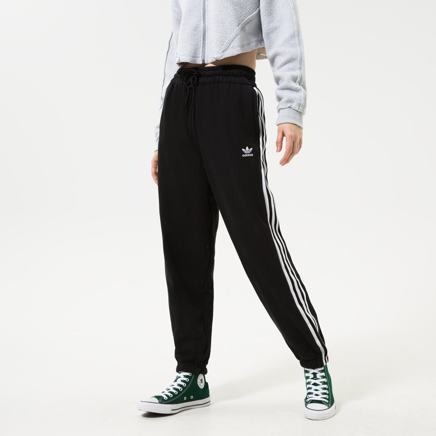 Ženske hlače ADIDAS 3 STRIPES OVERSIZED JOGGERS HM2143 črna