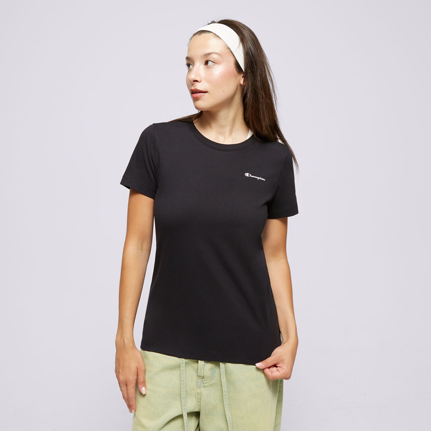 Ženska majica s kratkimi rokavi CHAMPION T-SHIRT CREWNECK T-SHIRT 117367KK001 črna