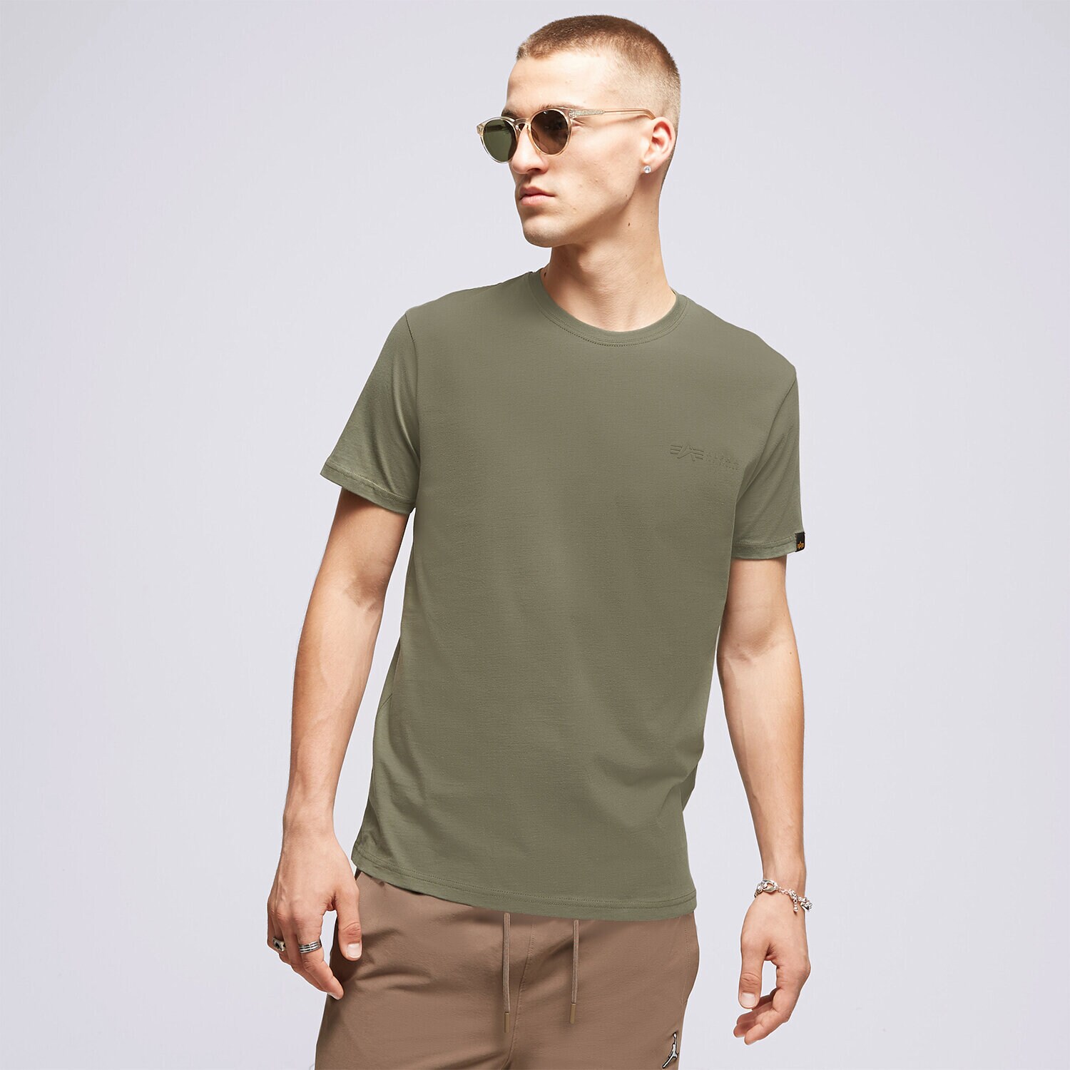 Moška majica s kratkimi rokavi ALPHA INDUSTRIES T SHIRT AIR FORCE 138505142 kaki