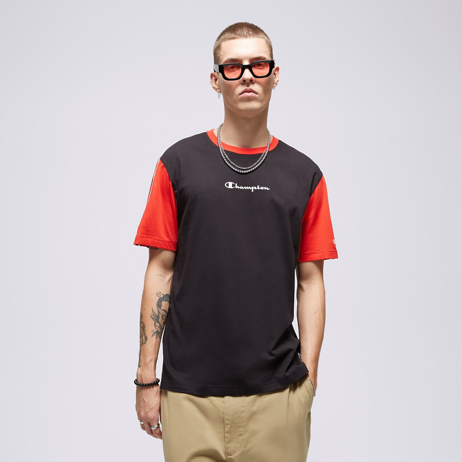 Moška majica s kratkimi rokavi CHAMPION T-SHIRT CREWNECK T-SHIRT 218768KK001 črna
