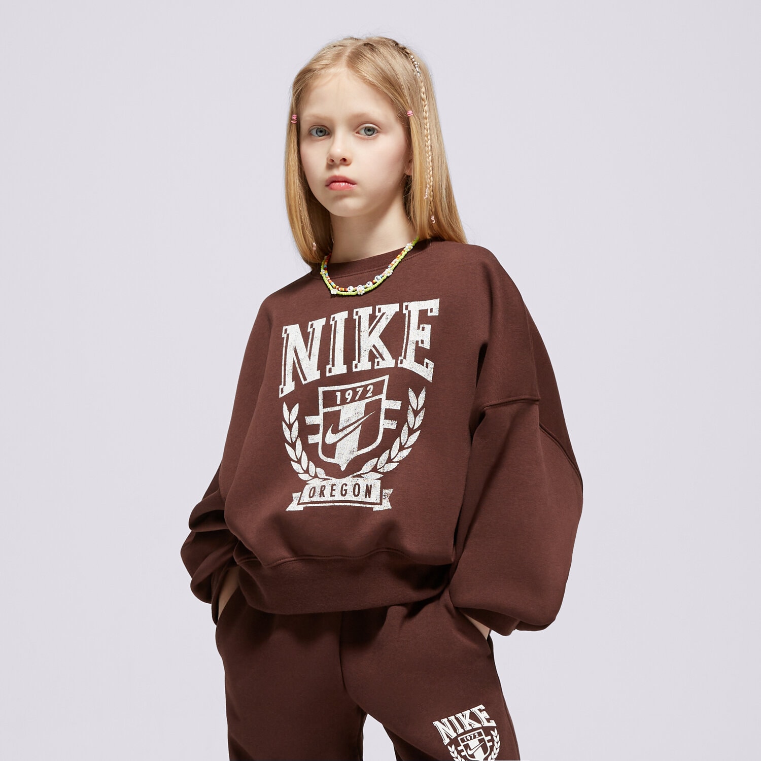 Otroški pulover NIKE JOPICA G NSW TREND FLC CREW PRNT GIRL