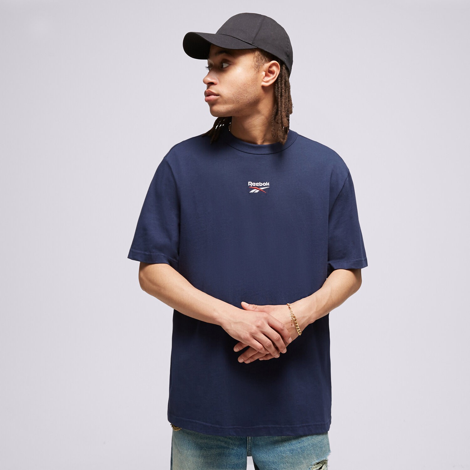 Moška majica s kratkimi rokavi REEBOK T-SHIRT CL SV TEE HS7154 mornarsko modra