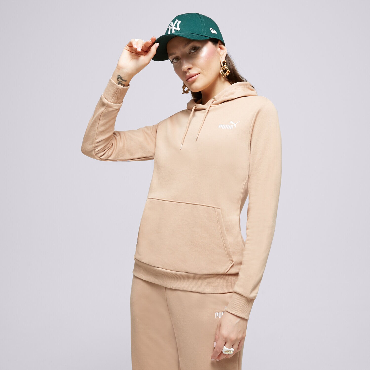 Ženski pulover PUMA JOPICA S KAPUCO ESS+ EMBROIDERY TR 848332 89 bež