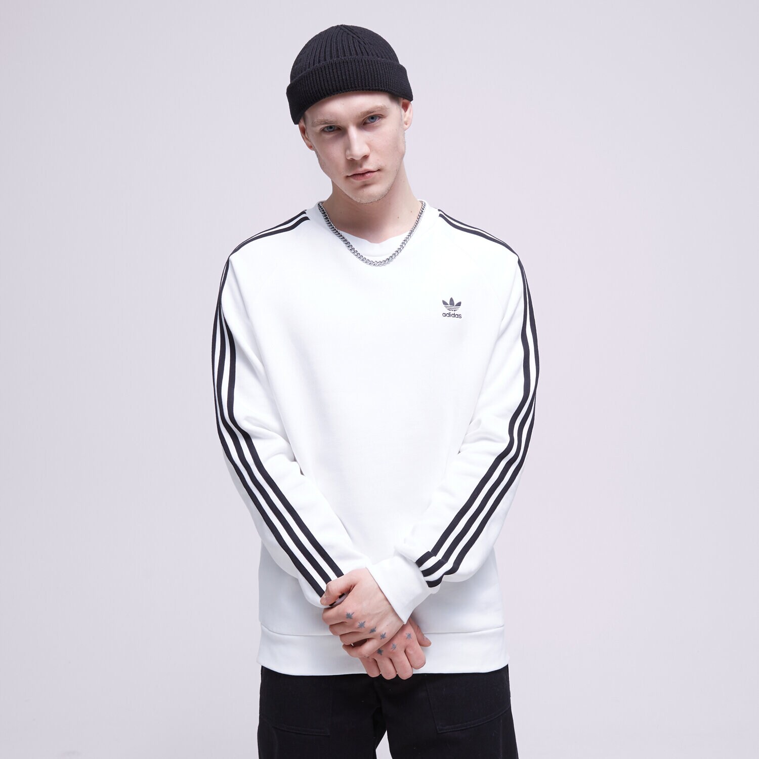 Moški pulover ADIDAS JOPICA 3-STRIPES CREW IA4862 bela