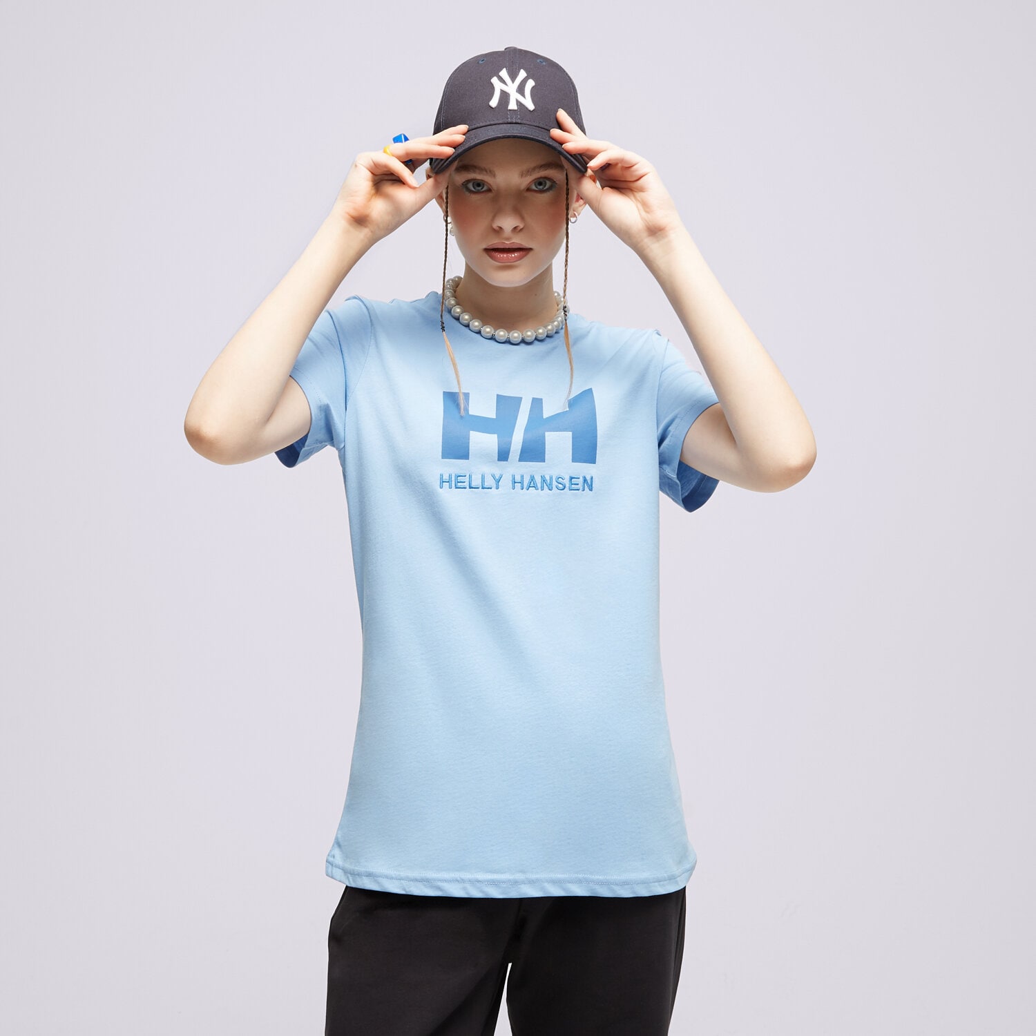 Ženska majica s kratkimi rokavi HELLY HANSEN T-SHIRT W HH LOGO 34112627 modra