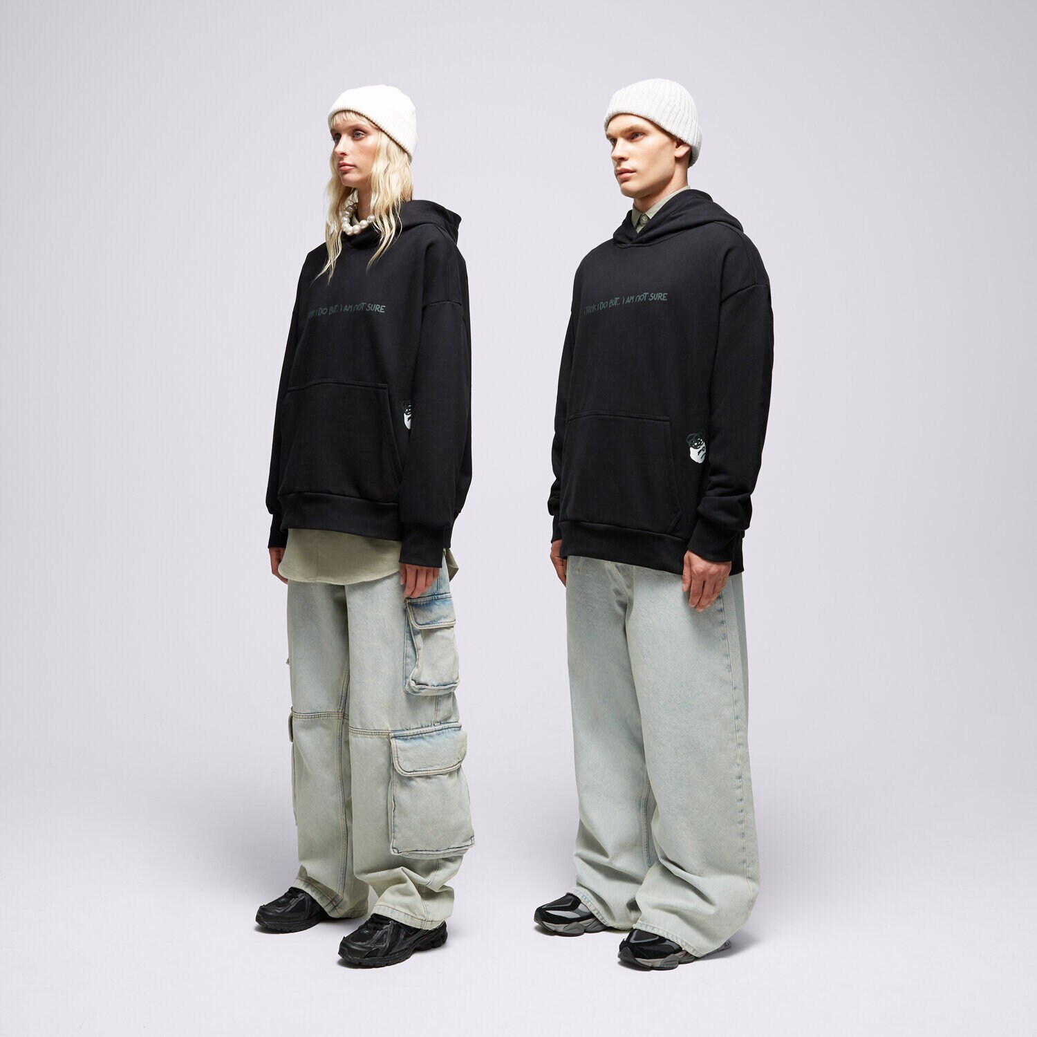 Moški pulover S.NOW JOB SIZEER HOODIE “I THINK I DO” BLACK SI123BLU50002 črna