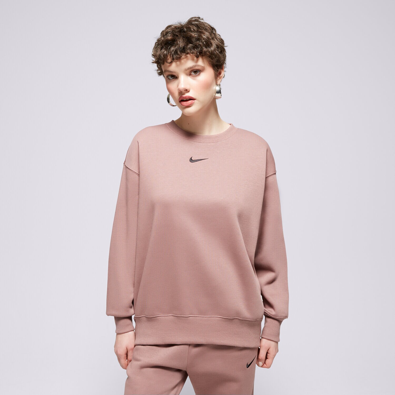 Ženski pulover NIKE JOPICA W NSW PHNX FLC OS CREW DQ5733-208 rjava