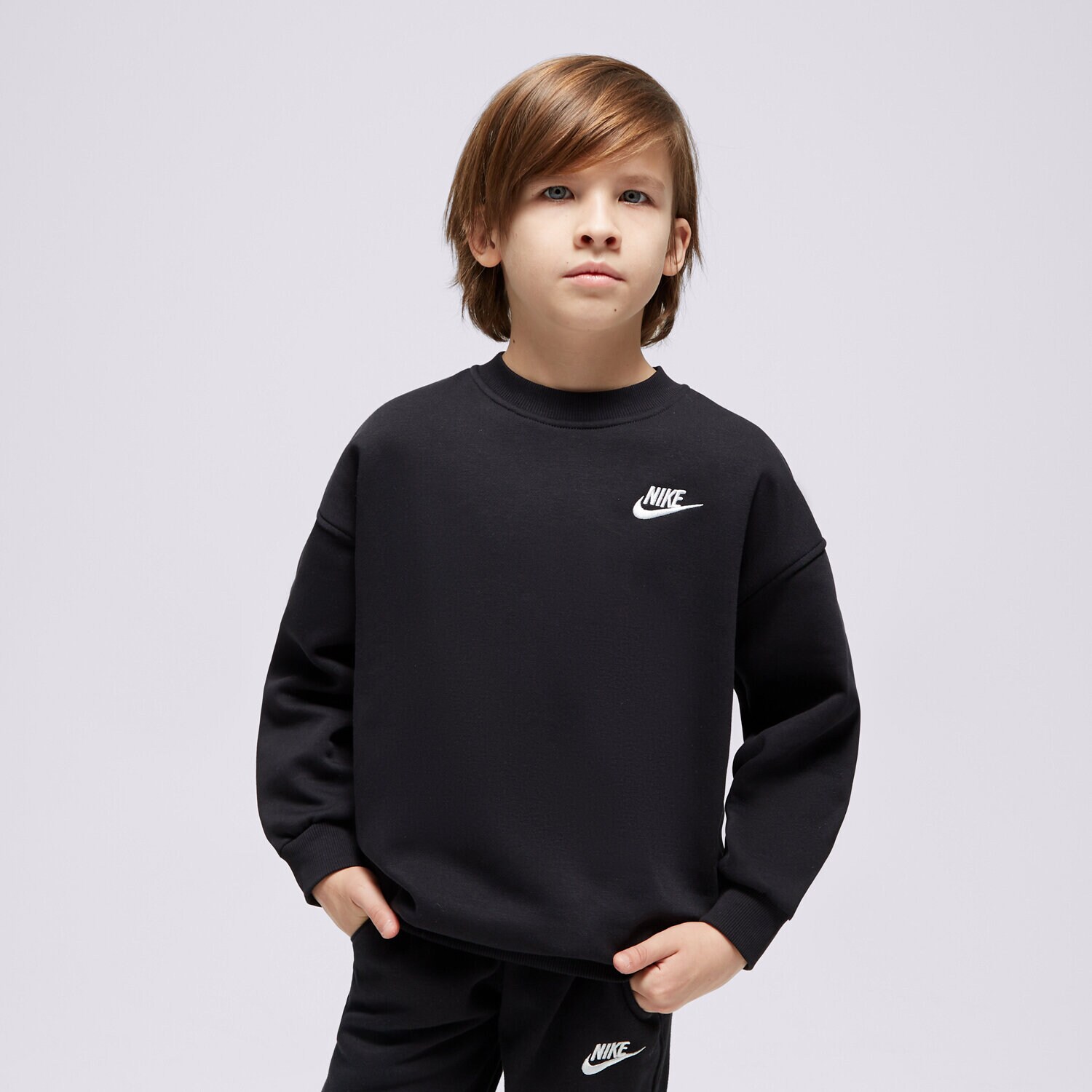 Otroški pulover NIKE JOPICA G NSW CLUB FLC OVRSZD CREW U FD2923-010 črna