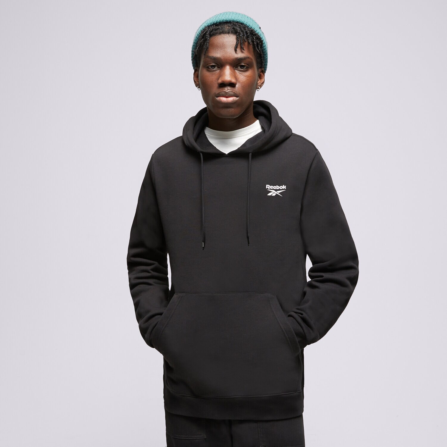 Moški pulover REEBOK JOPICA S KAPUCO RI LEFT CHEST LOGO HOOD 100068238 črna
