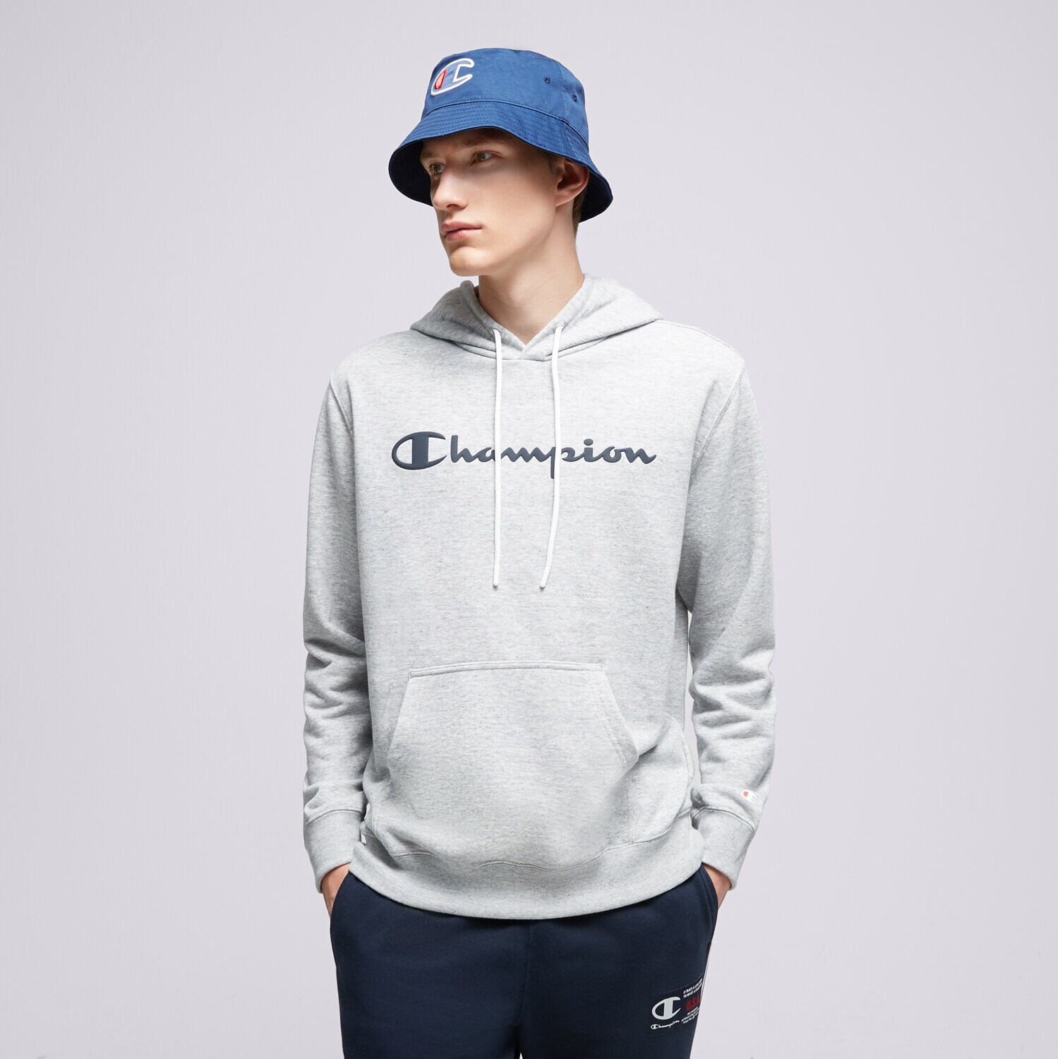 Moški pulover CHAMPION JOPICA S KAPUCO HOODED SWEATSHIRT 218528EM021 siva