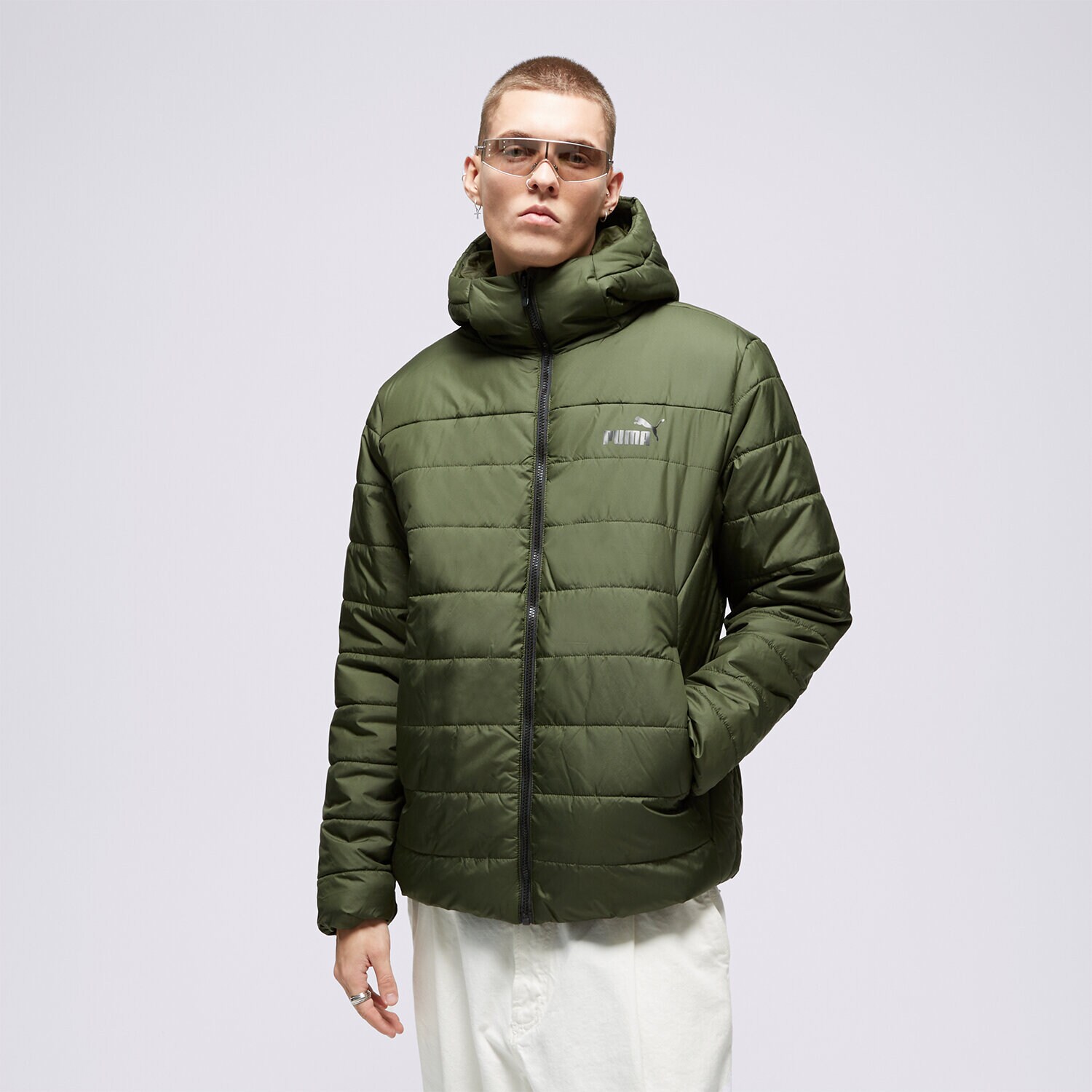 Moška zimska jakna PUMA JAKNA ZIMSKA ESS HOODED PADDED 84893831 zelena