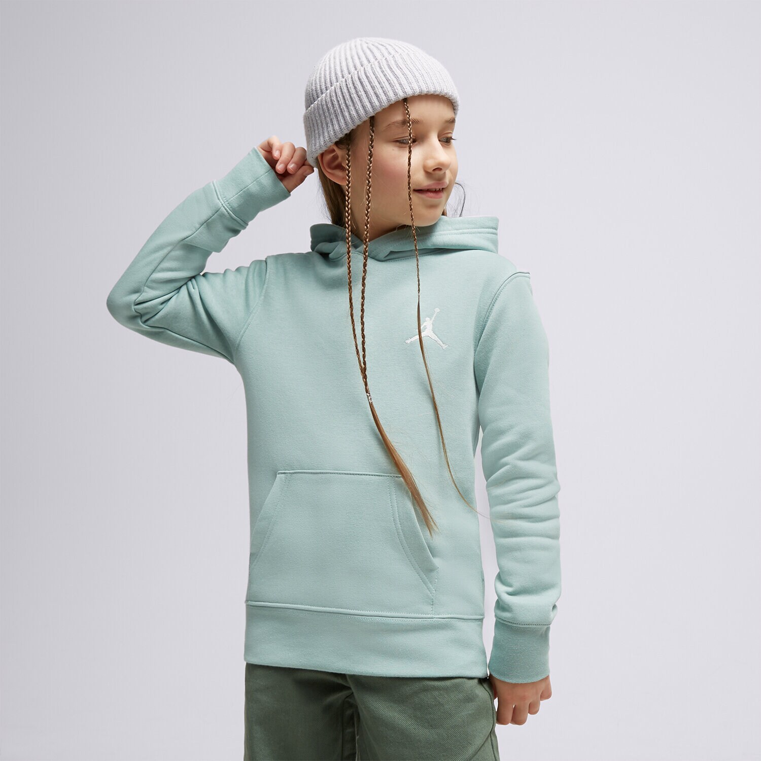Otroški pulover JORDAN JOPICA S KAPUCO JDB MJ ESSENTIALS BOY 95C551-572 modra
