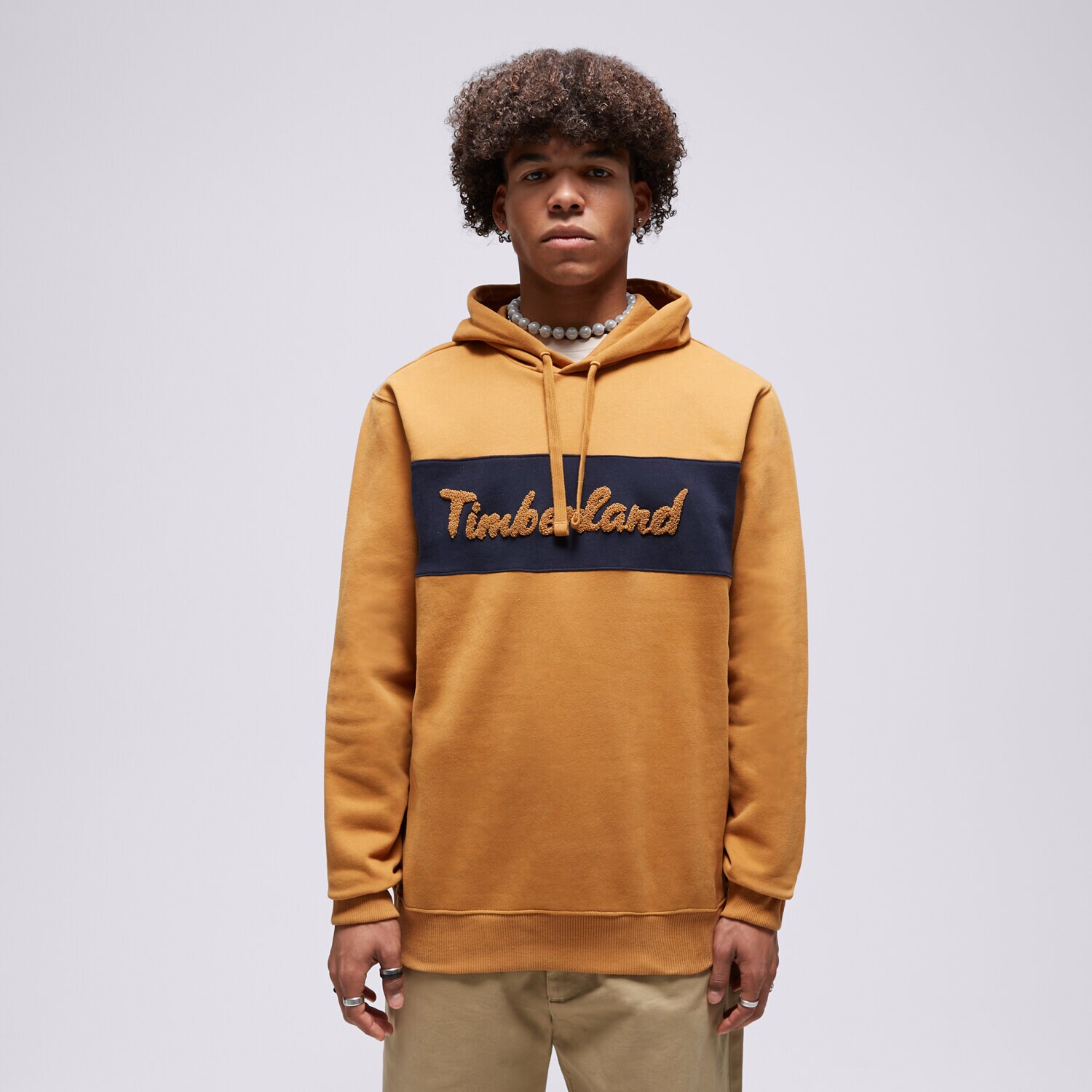 Moški pulover TIMBERLAND JOPICA S KAPUCO LS CURSIVE HOODIE TB0A6FKMP471 gorčična