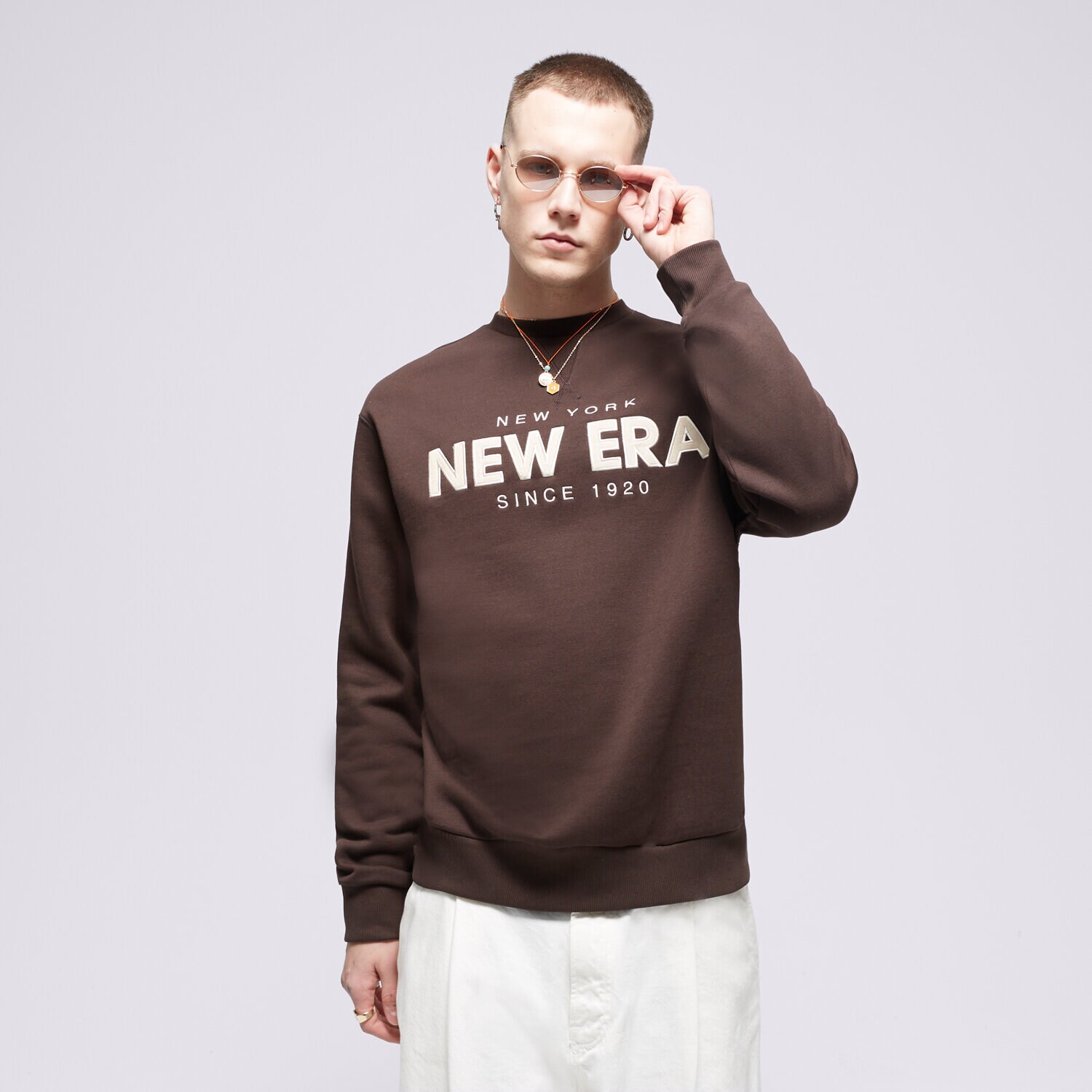 Moški pulover NEW ERA JOPICA NE WORDMARK CREW NECK 60424412 rjava