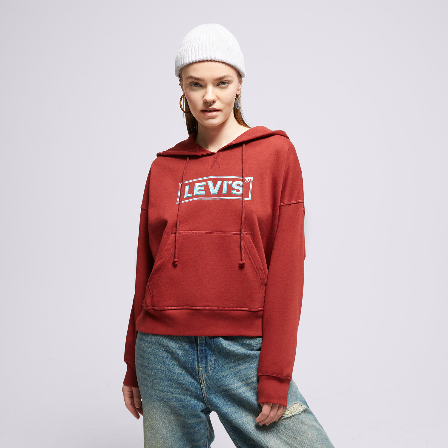 Ženski pulover LEVI'S JOPICA S KAPUCO GR AUTHENTIC A5591-0007 bordo