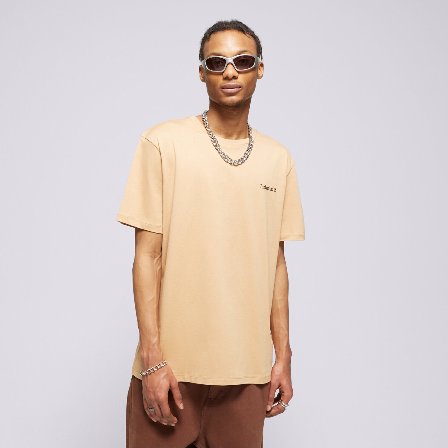 Moška majica s kratkimi rokavi TIMBERLAND T-SHIRT SMALL LOGO PRINT TEE TB0A5QQTEH31 rjava