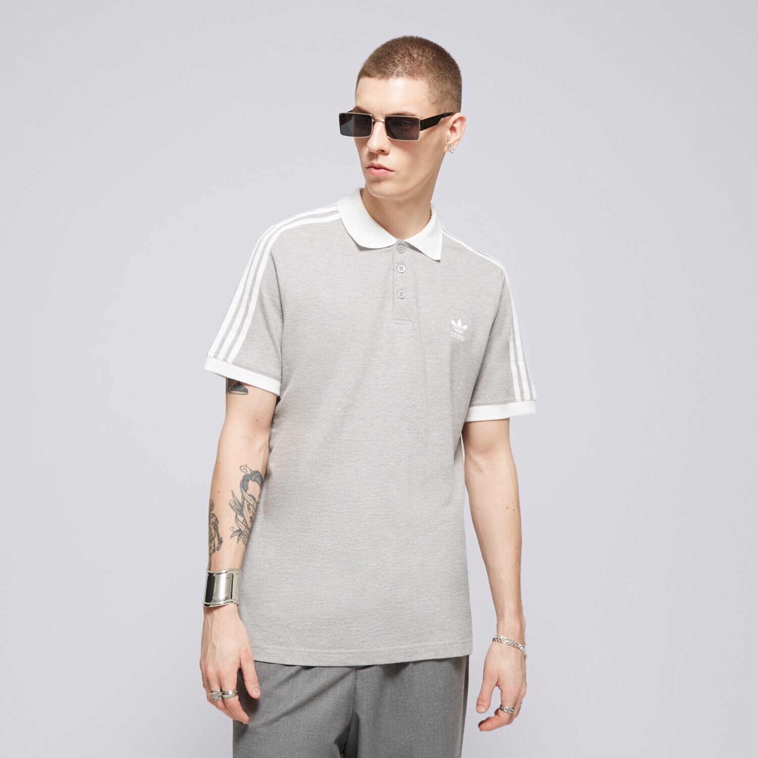 Moška majica s kratkimi rokavi ADIDAS POLO 3-STRIPE POLO IL2502 siva