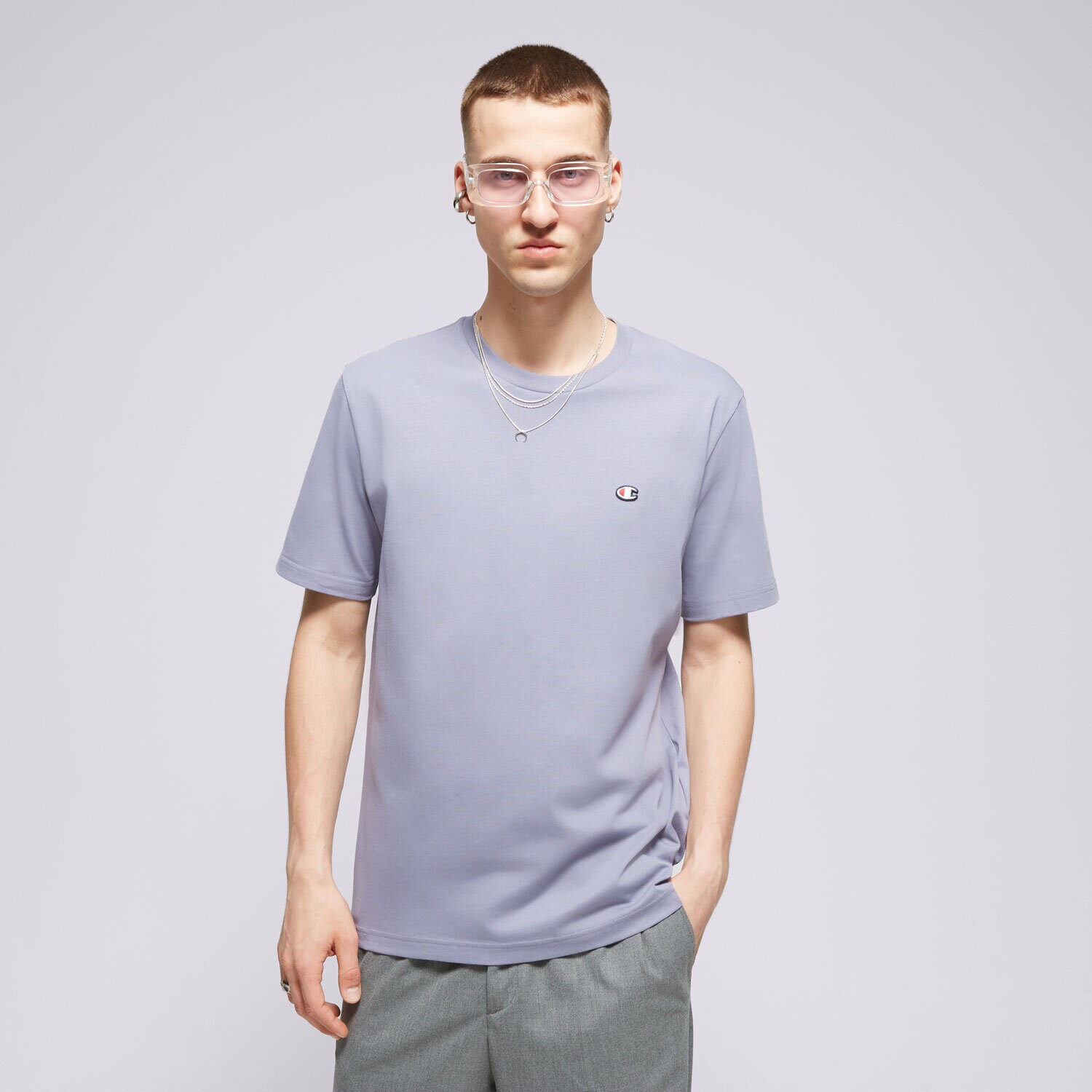 Moška majica s kratkimi rokavi CHAMPION T-SHIRT CREWNECK TEE 220453BS160 vijolična
