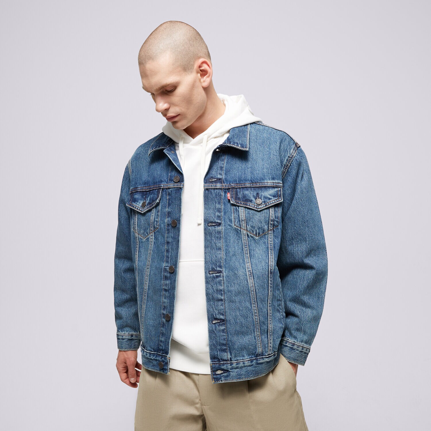 Moška jakna za prehodni čas LEVI'S JAKNA RELAXED FIT TRUCKER MED INDIGO A5782-0001 modra